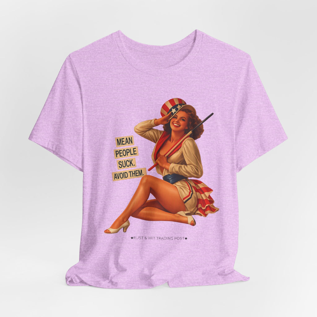 Mean People Suck Avoid Them — Vintage Pinup Humor Unisex Graphic Tee