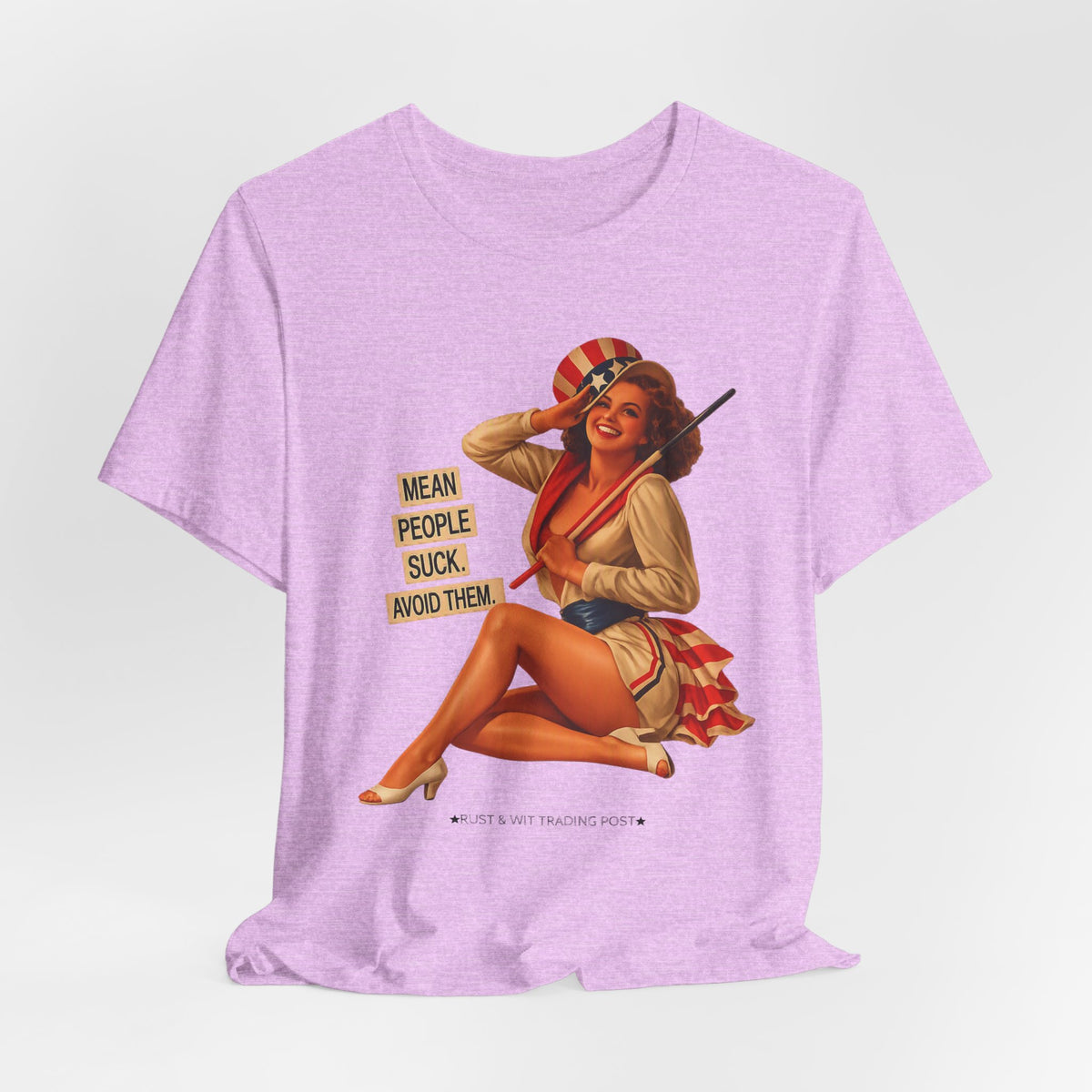Mean People Suck Avoid Them — Vintage Pinup Humor Unisex Graphic Tee