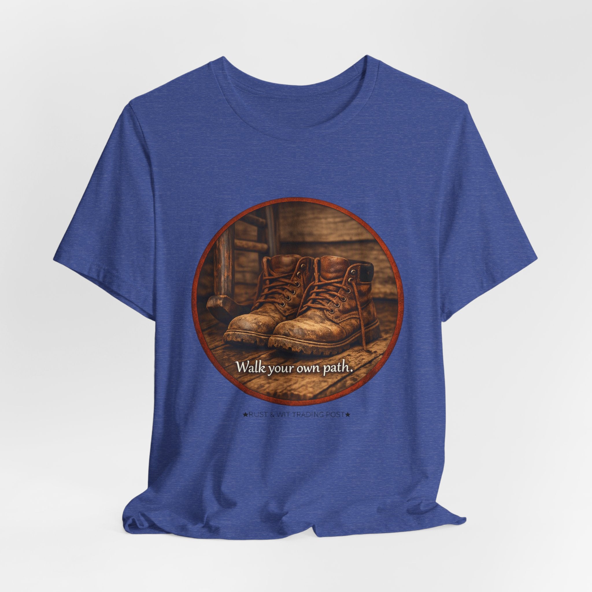 Vintage Boots Graphic Tee — "Walk Your Own Path" Inspirational T‑Shirt