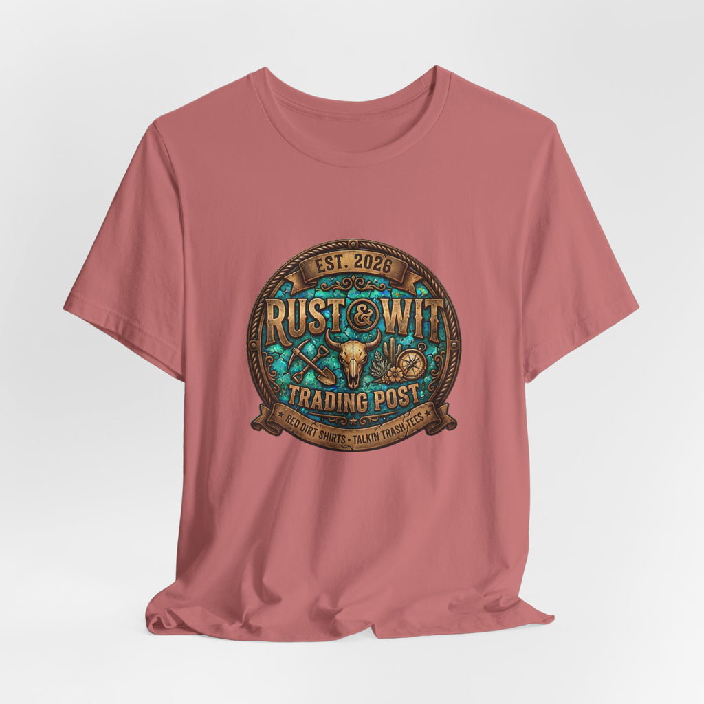Rust & Wit Trading Post Graphic Tee — Vintage Western Badge T‑Shirt