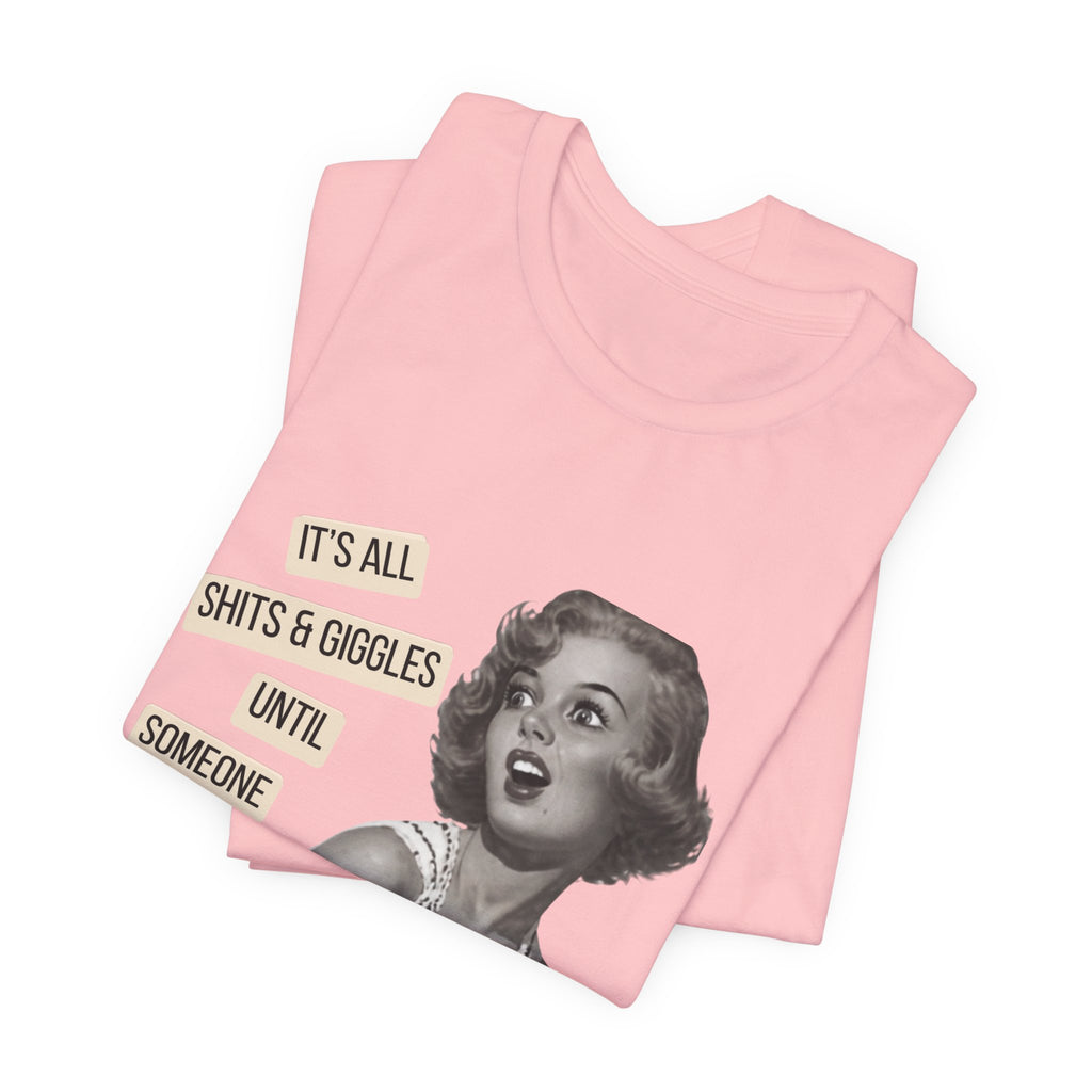 Graphic Tee — Retro Pin-Up 'It's All Shits & Giggles' Funny Vintage Shirt