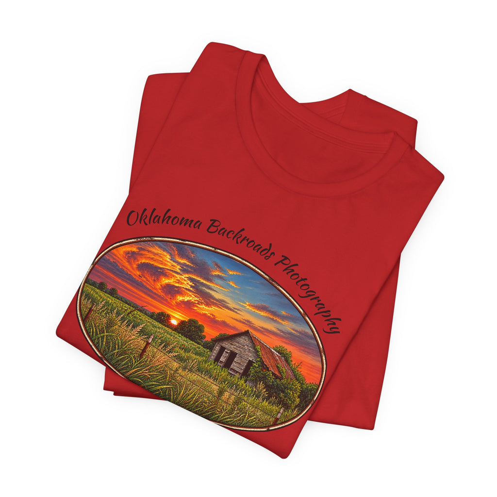 Oklahoma Backroads Photography Tee — Rustic Country Road Unisex Graphic Shirt