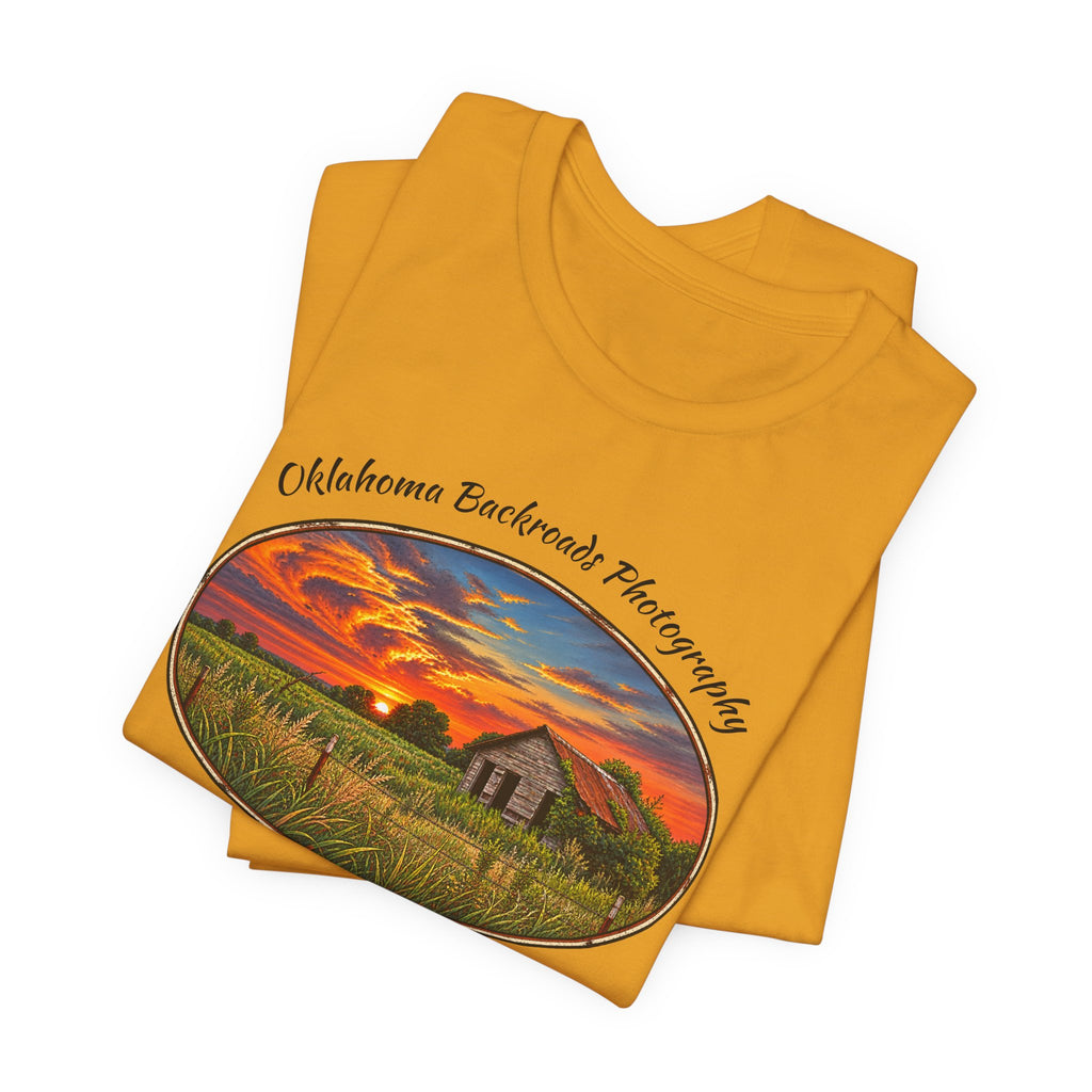 Oklahoma Backroads Photography Tee — Rustic Country Road Unisex Graphic Shirt
