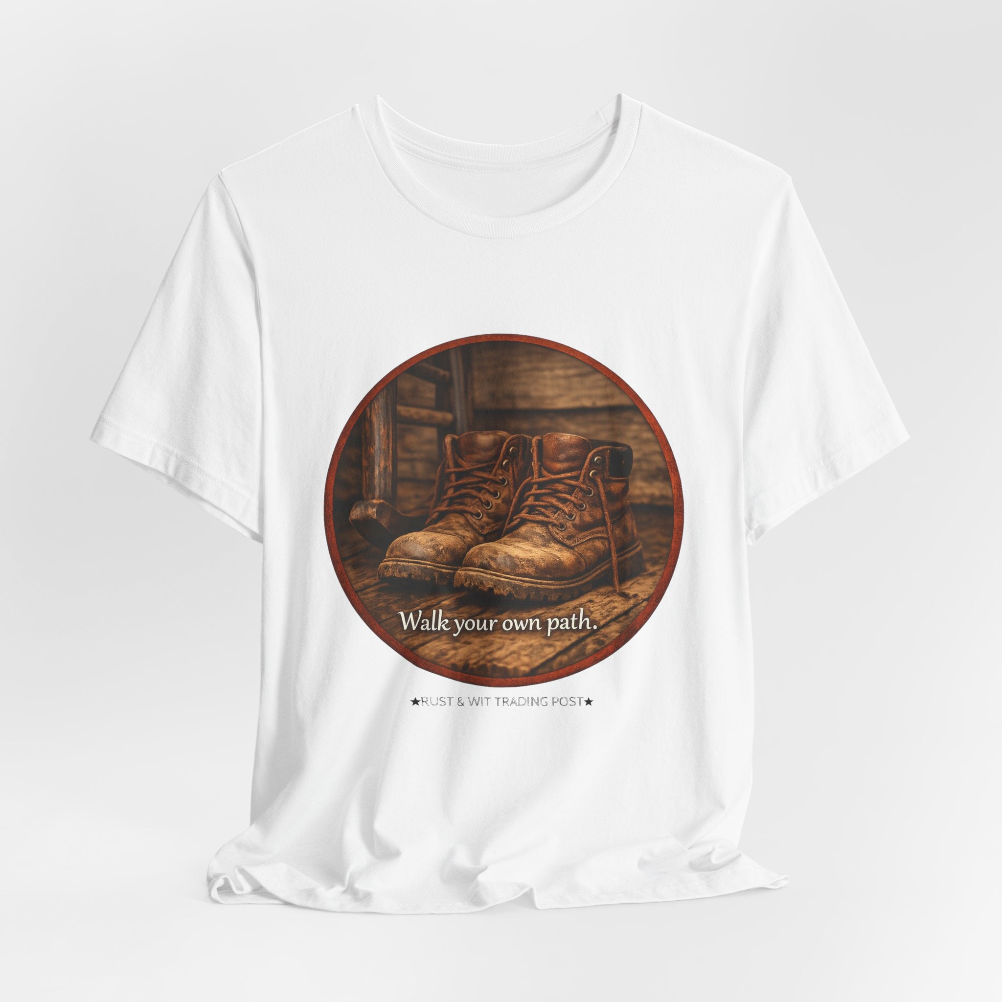 Vintage Boots Graphic Tee — "Walk Your Own Path" Inspirational T‑Shirt