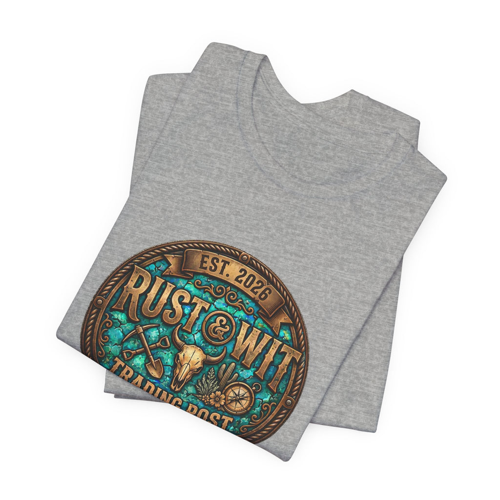 Rust & Wit Trading Post Graphic Tee — Vintage Western Badge T‑Shirt