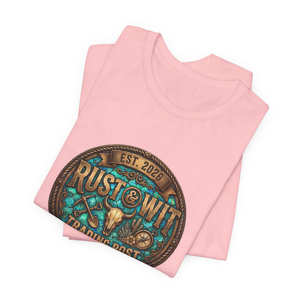 Rust & Wit Trading Post Graphic Tee — Vintage Western Badge T‑Shirt