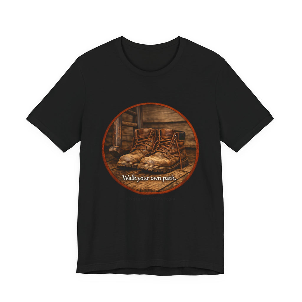 Vintage Boots Graphic Tee — "Walk Your Own Path" Inspirational T‑Shirt