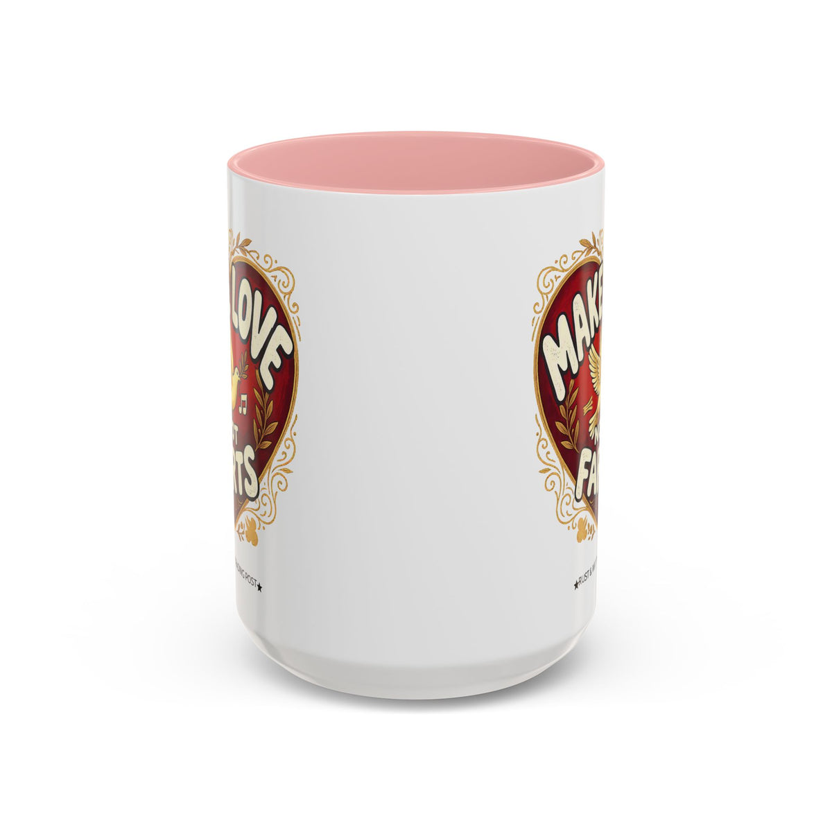 Make Love Not Farts — Funny Retro Heart Graphic Coffee Mug (11oz & 15oz)
