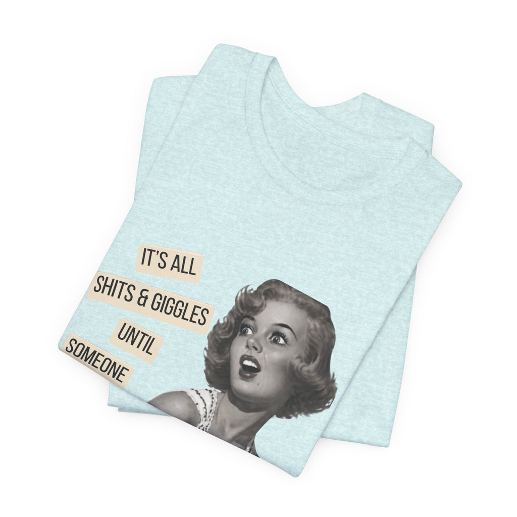 Graphic Tee — Retro Pin-Up 'It's All Shits & Giggles' Funny Vintage Shirt