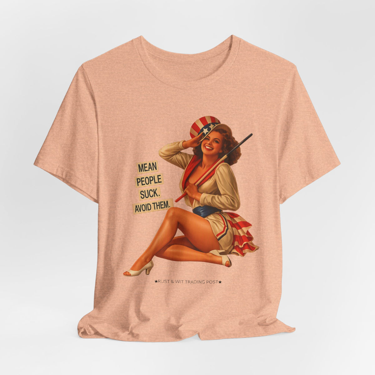 Mean People Suck Avoid Them — Vintage Pinup Humor Unisex Graphic Tee