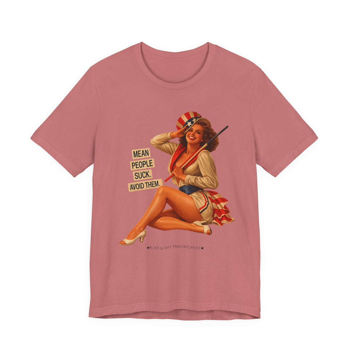 Mean People Suck Avoid Them — Vintage Pinup Humor Unisex Graphic Tee