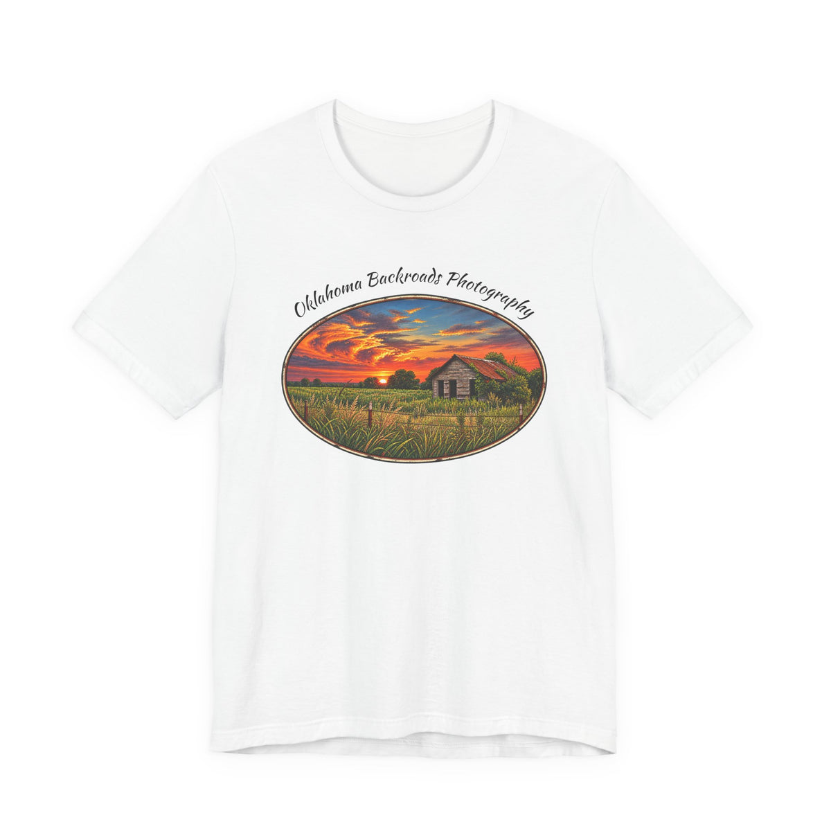 Oklahoma Backroads Photography Tee — Rustic Country Road Unisex Graphic Shirt