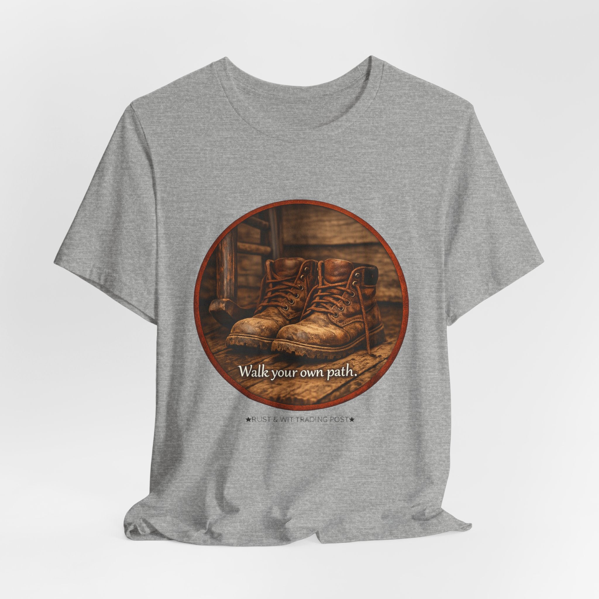 Vintage Boots Graphic Tee — "Walk Your Own Path" Inspirational T‑Shirt