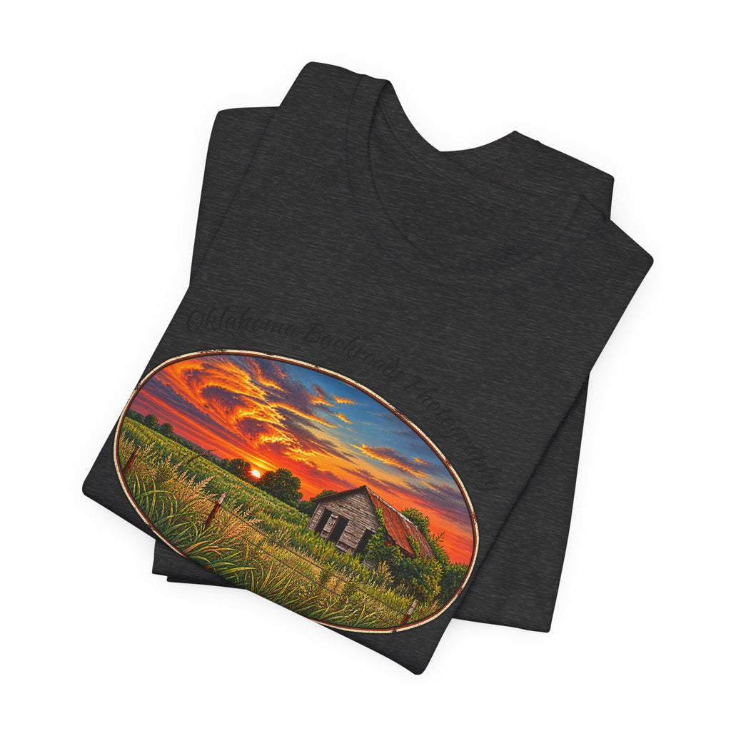 Oklahoma Backroads Photography Tee — Rustic Country Road Unisex Graphic Shirt