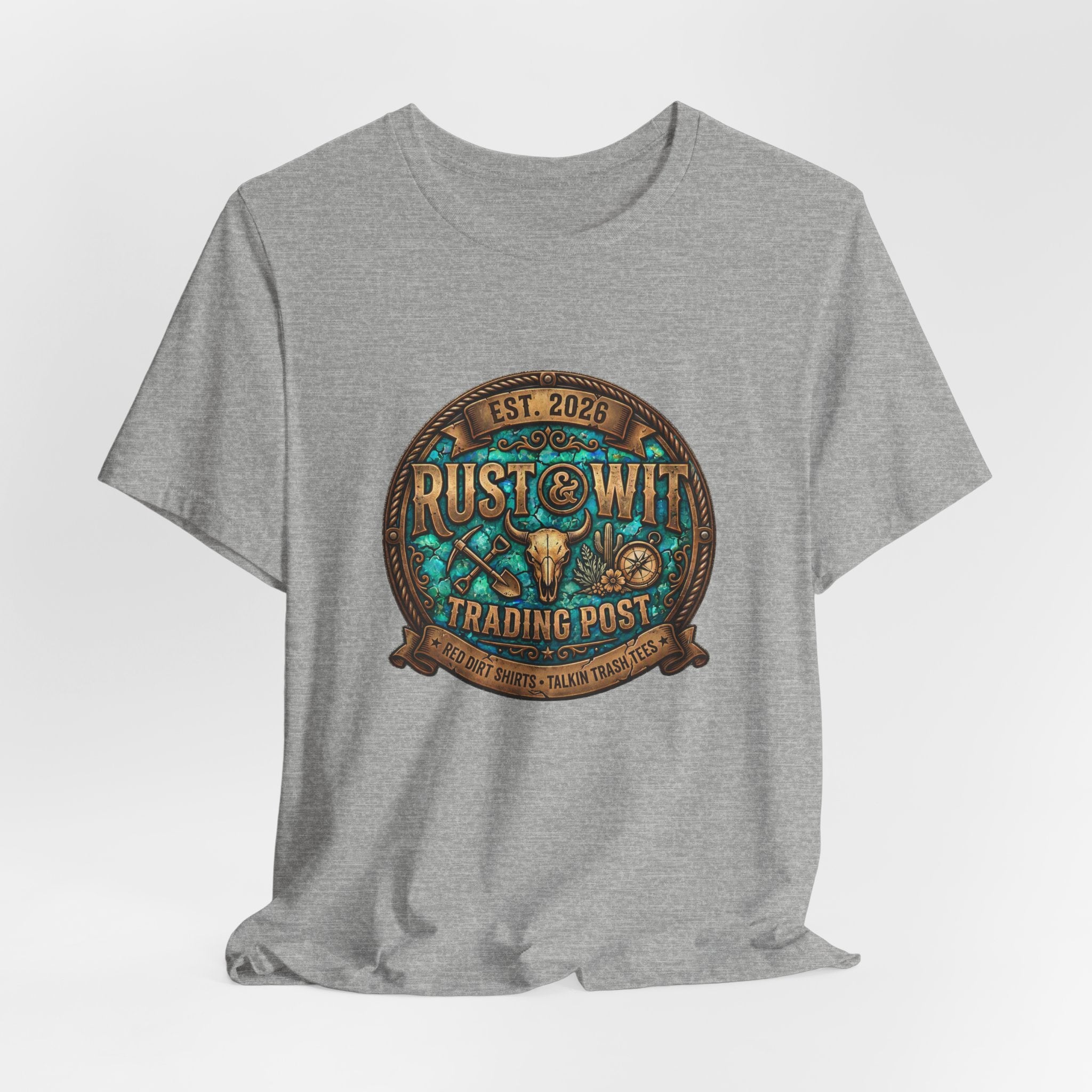 Rust & Wit Trading Post Graphic Tee — Vintage Western Badge T‑Shirt