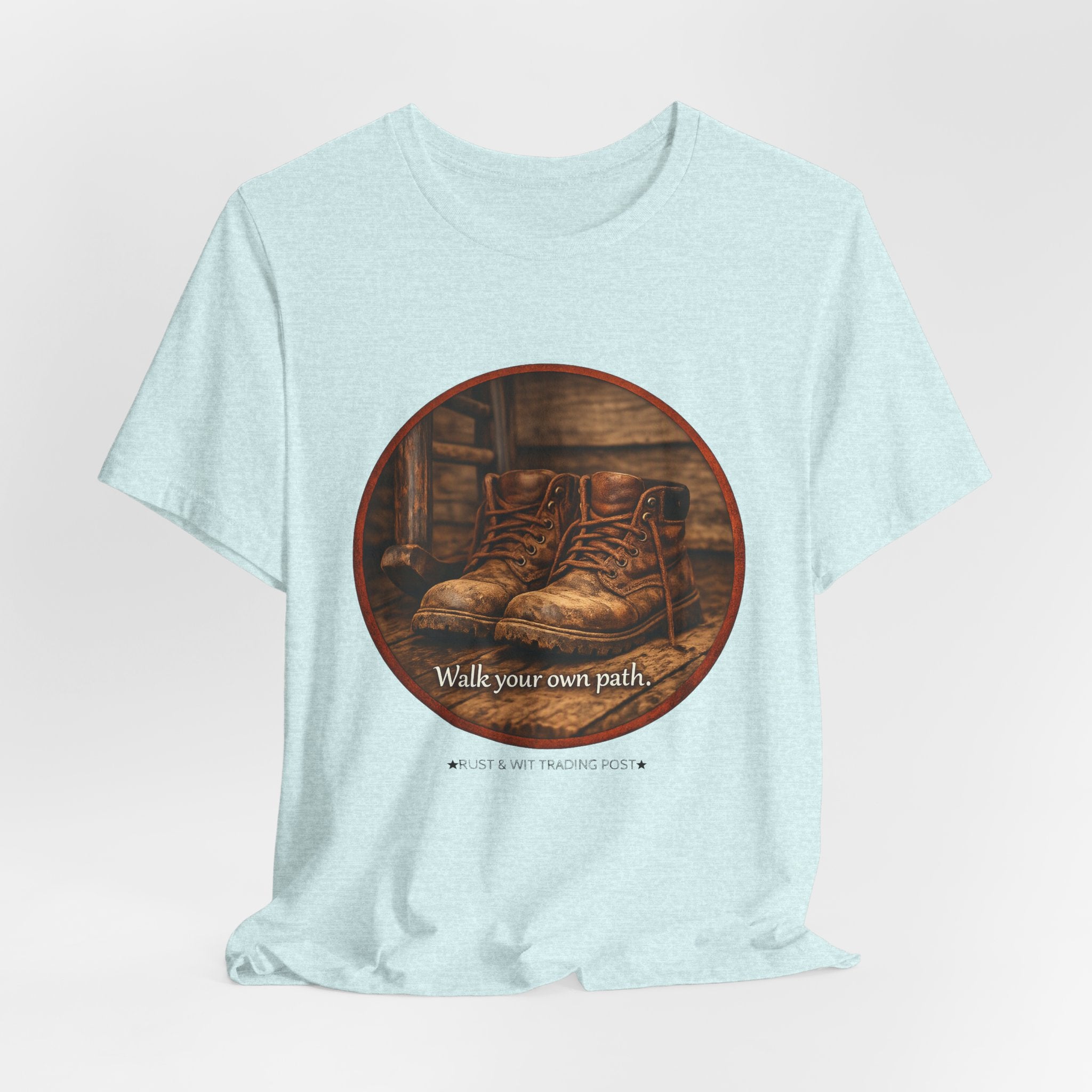 Vintage Boots Graphic Tee — "Walk Your Own Path" Inspirational T‑Shirt