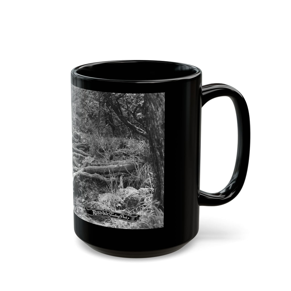 Forest Roots Path Mug | Black Ceramic Coffee Mug