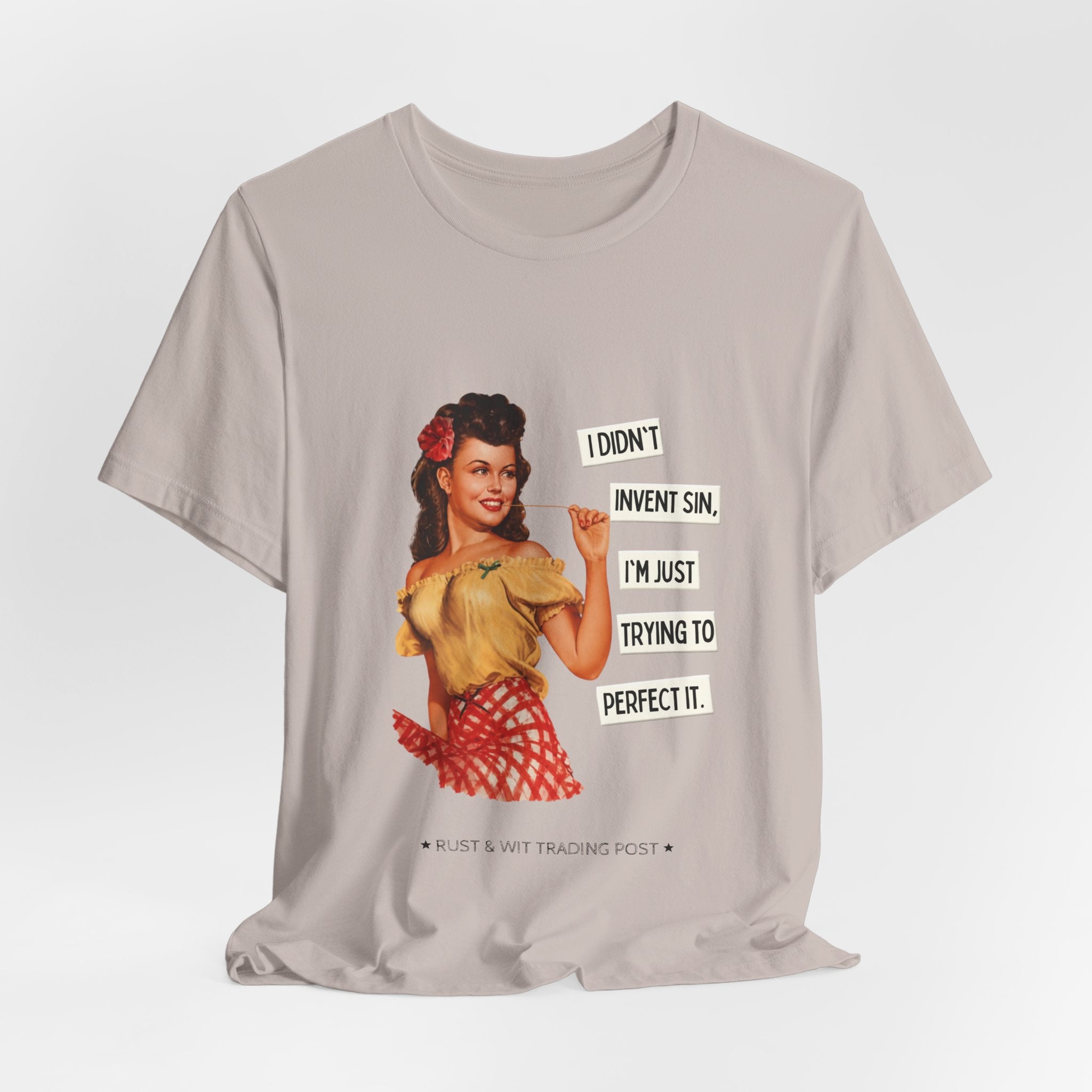 Vintage Pinup T‑Shirt — "I Didn't Invent Sin, I'm Just Trying to Perfect It"