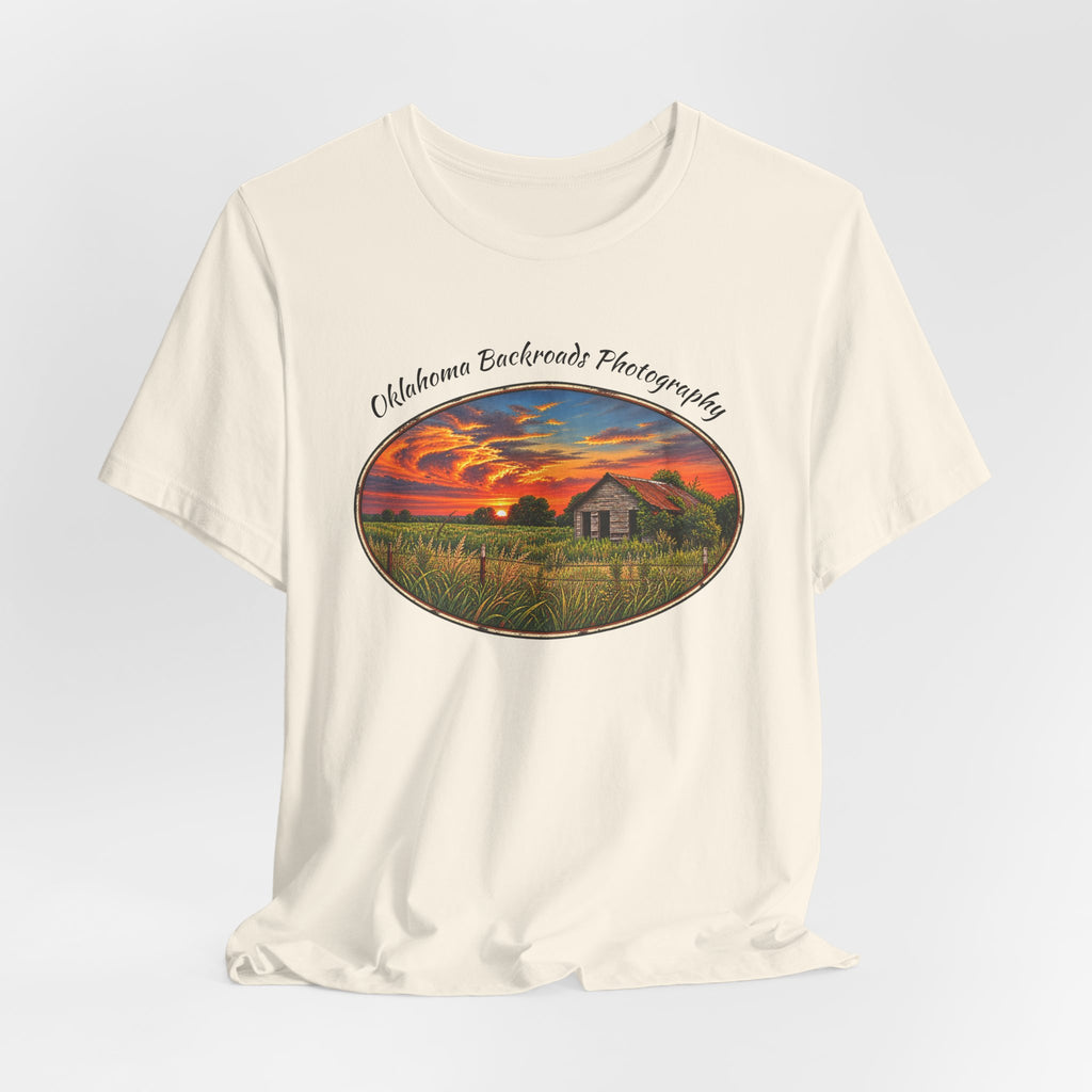 Oklahoma Backroads Photography Tee — Rustic Country Road Unisex Graphic Shirt