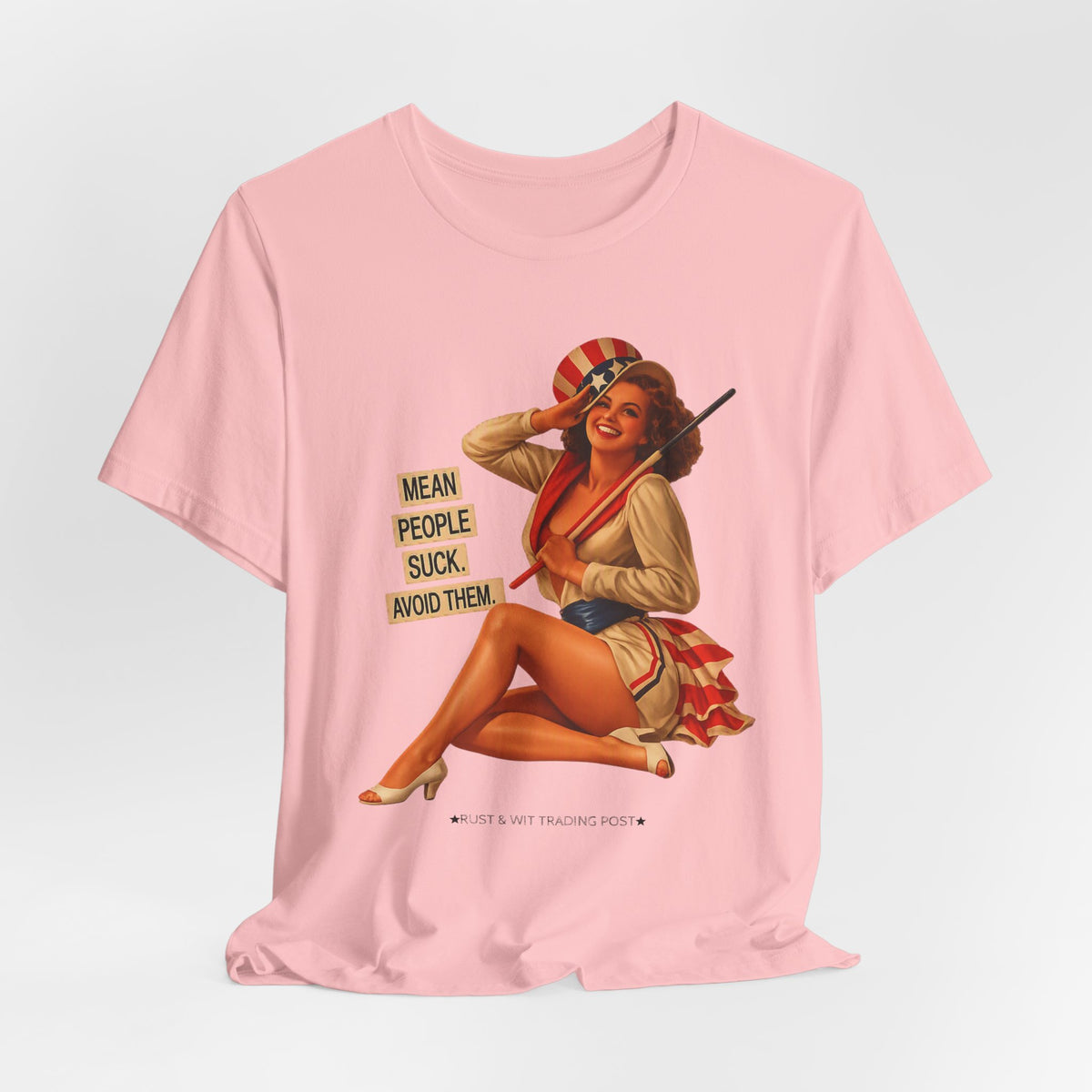 Mean People Suck Avoid Them — Vintage Pinup Humor Unisex Graphic Tee
