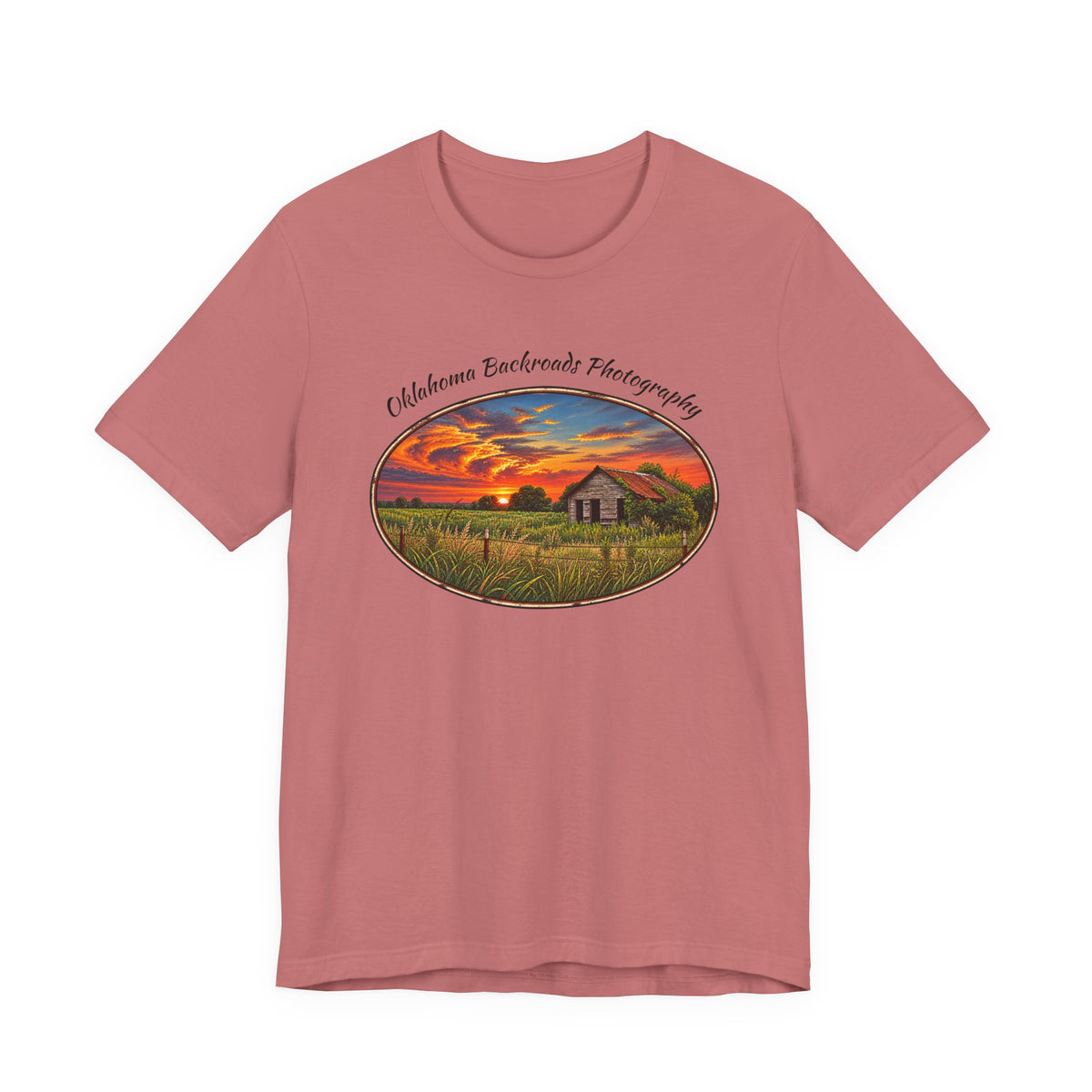 Oklahoma Backroads Photography Tee — Rustic Country Road Unisex Graphic Shirt