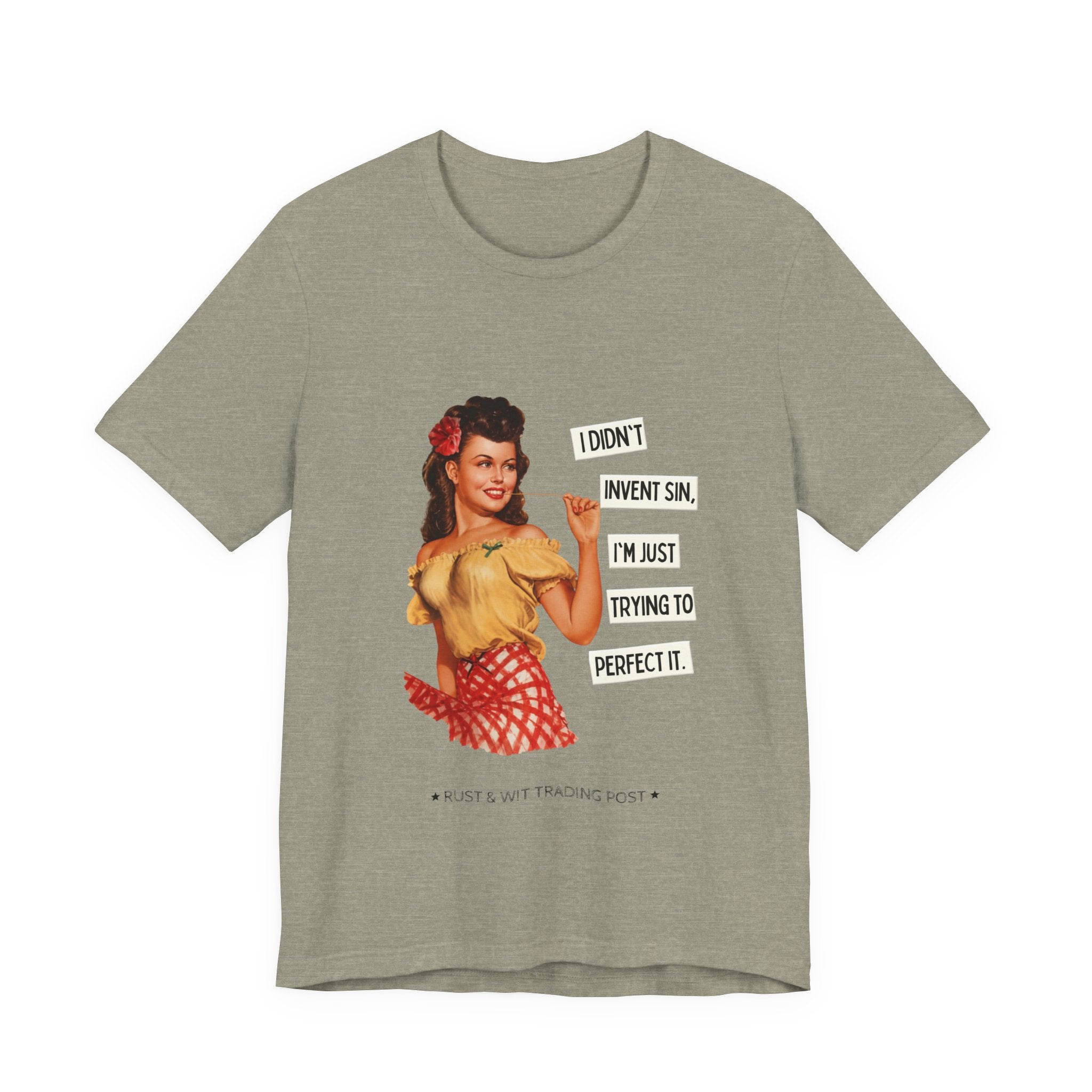 Vintage Pinup T‑Shirt — "I Didn't Invent Sin, I'm Just Trying to Perfect It"