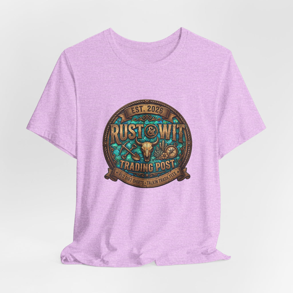 Rust & Wit Trading Post Graphic Tee — Vintage Western Badge T‑Shirt