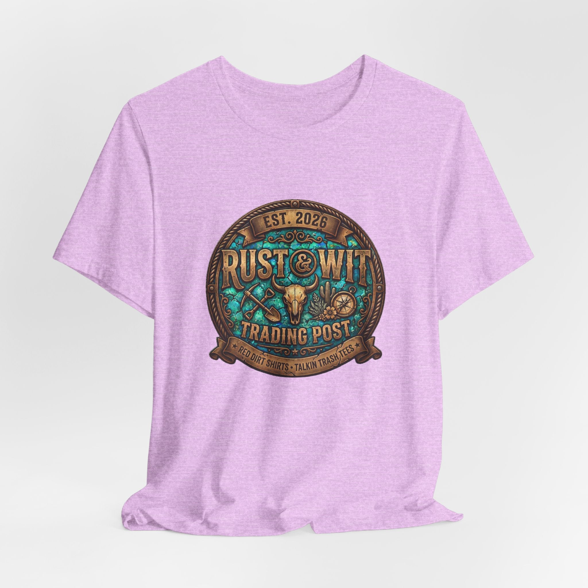 Rust & Wit Trading Post Graphic Tee — Vintage Western Badge T‑Shirt