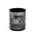 Abandoned Truck Scene Black Mug | Rustic Farmhouse Graveled Road Photo