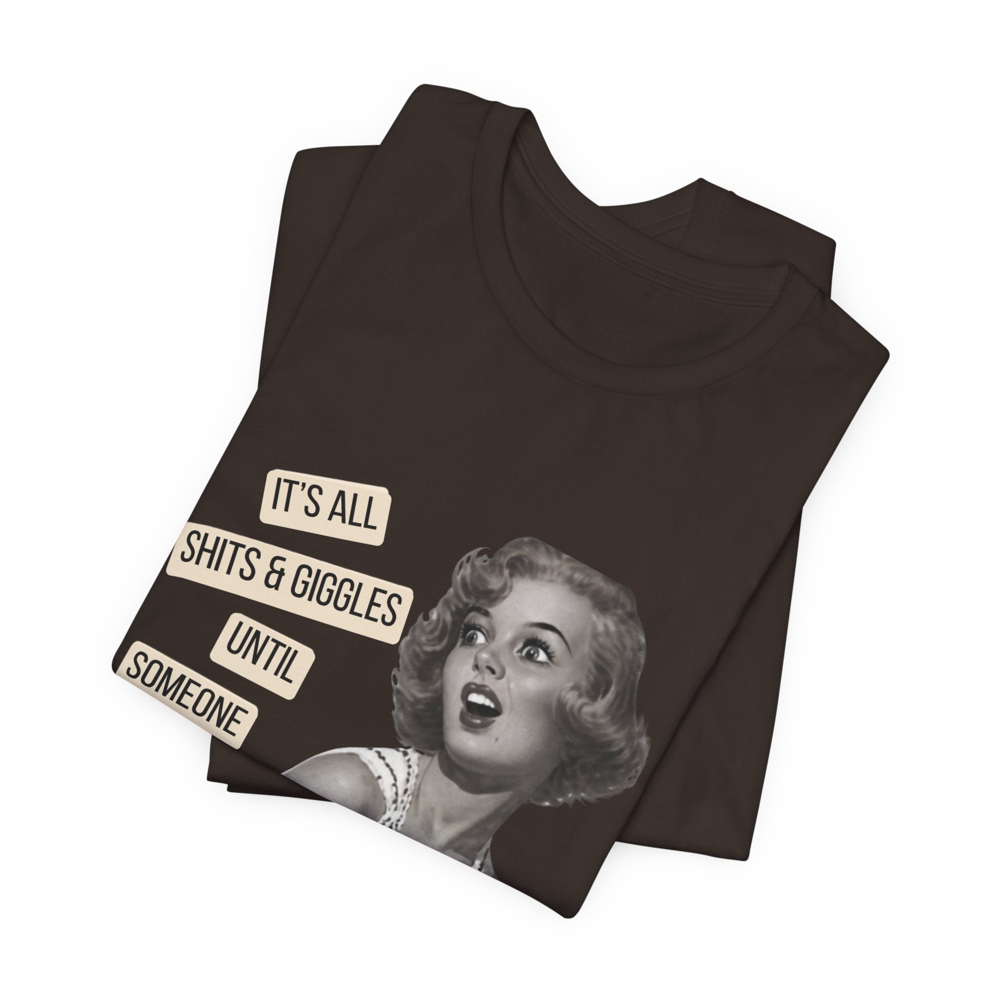 Graphic Tee — Retro Pin-Up 'It's All Shits & Giggles' Funny Vintage Shirt