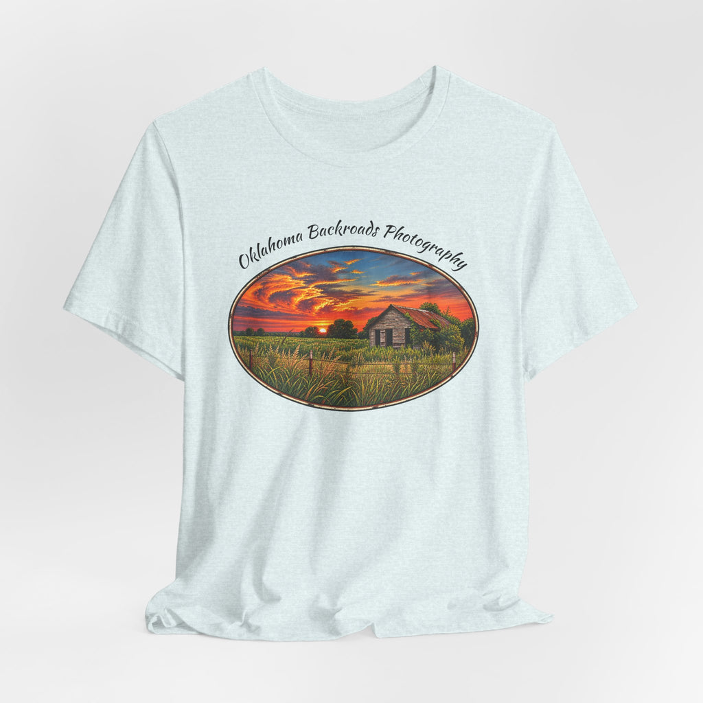 Oklahoma Backroads Photography Tee — Rustic Country Road Unisex Graphic Shirt