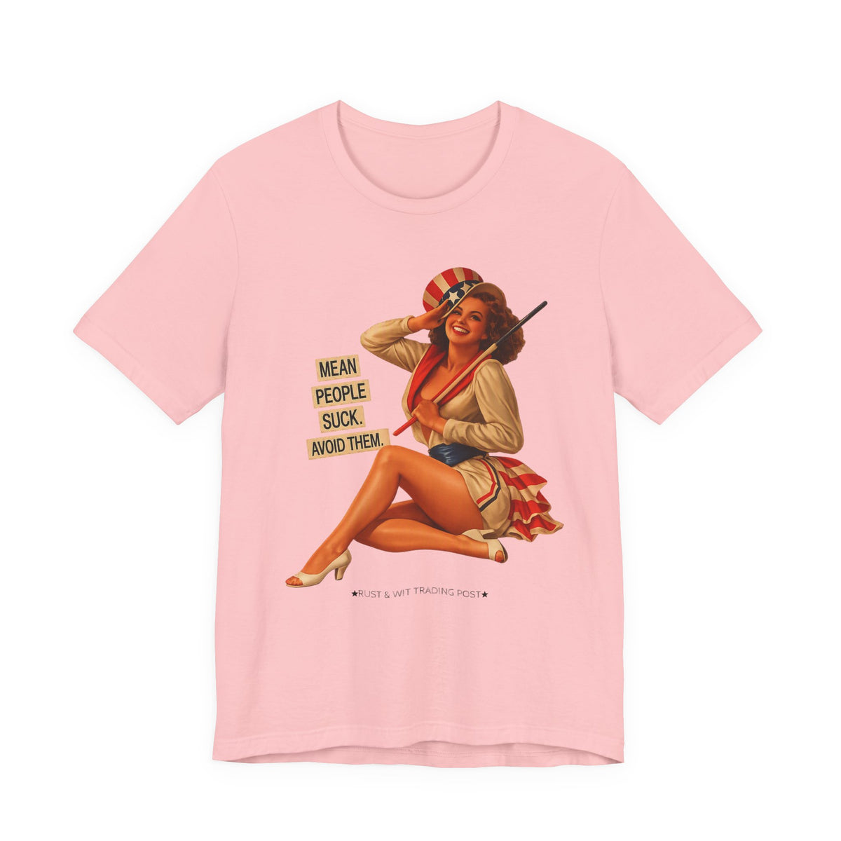Mean People Suck Avoid Them — Vintage Pinup Humor Unisex Graphic Tee