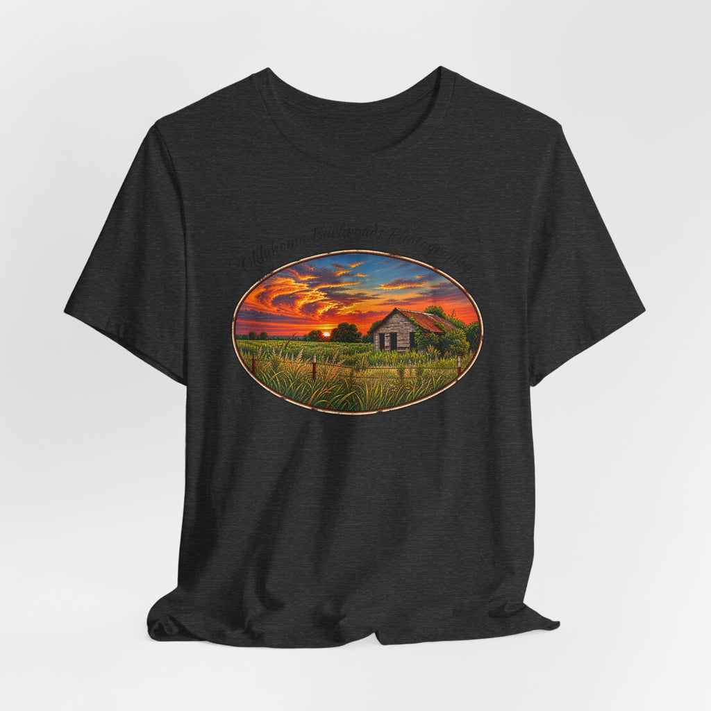 Oklahoma Backroads Photography Tee — Rustic Country Road Unisex Graphic Shirt