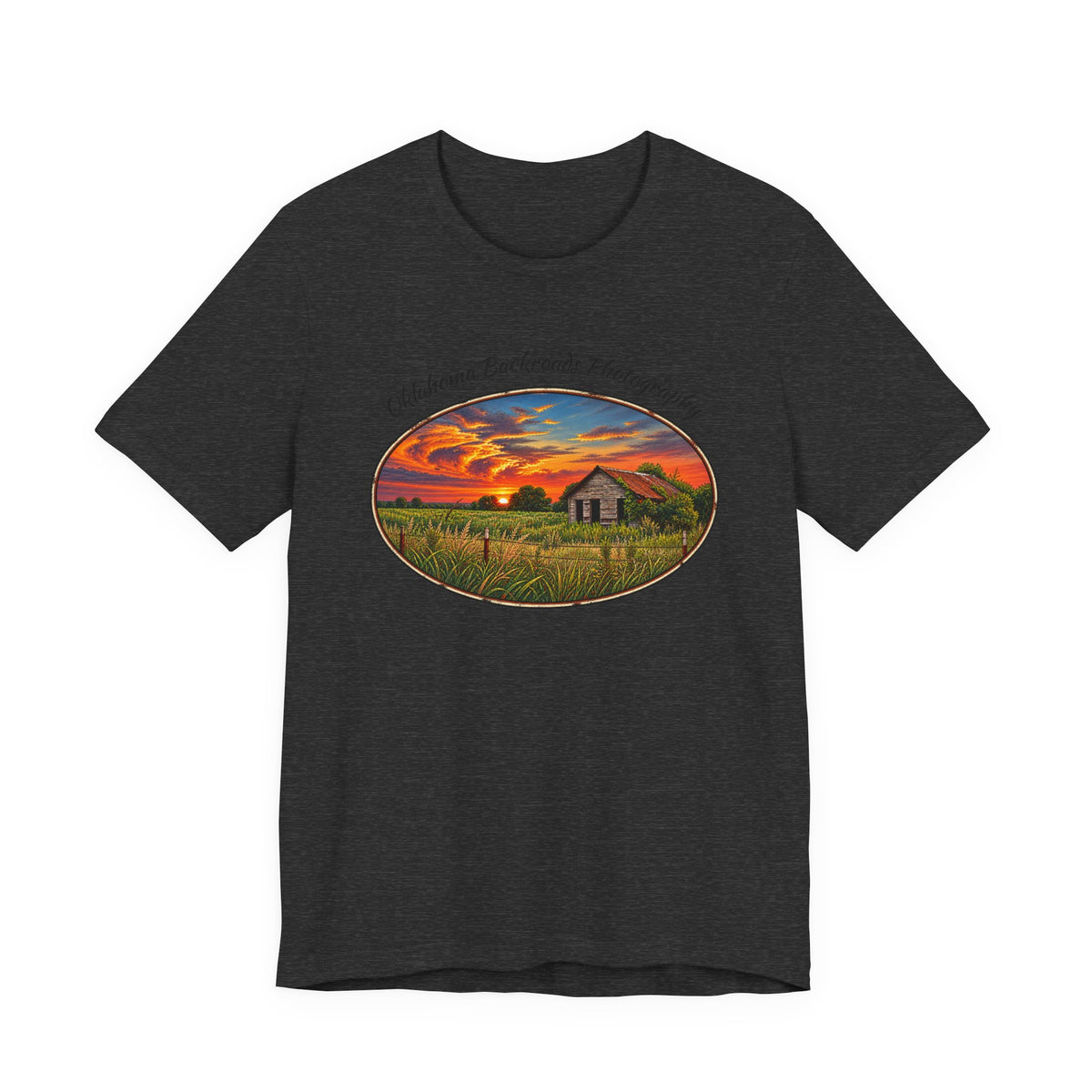 Oklahoma Backroads Photography Tee — Rustic Country Road Unisex Graphic Shirt