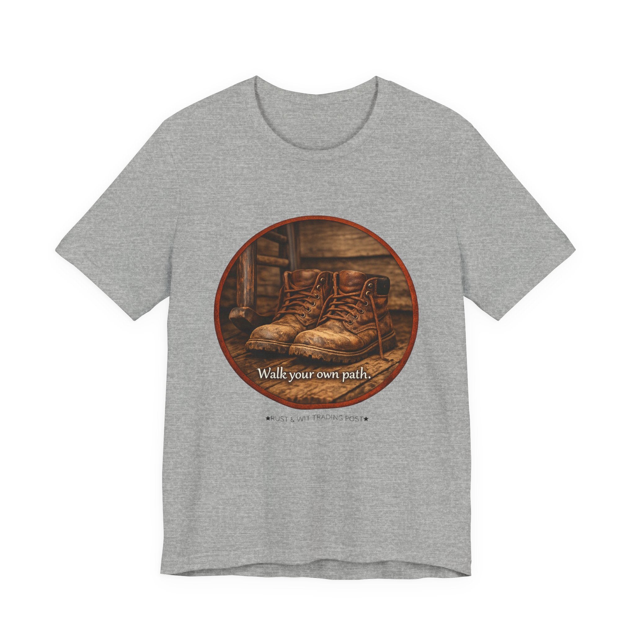 Vintage Boots Graphic Tee — "Walk Your Own Path" Inspirational T‑Shirt