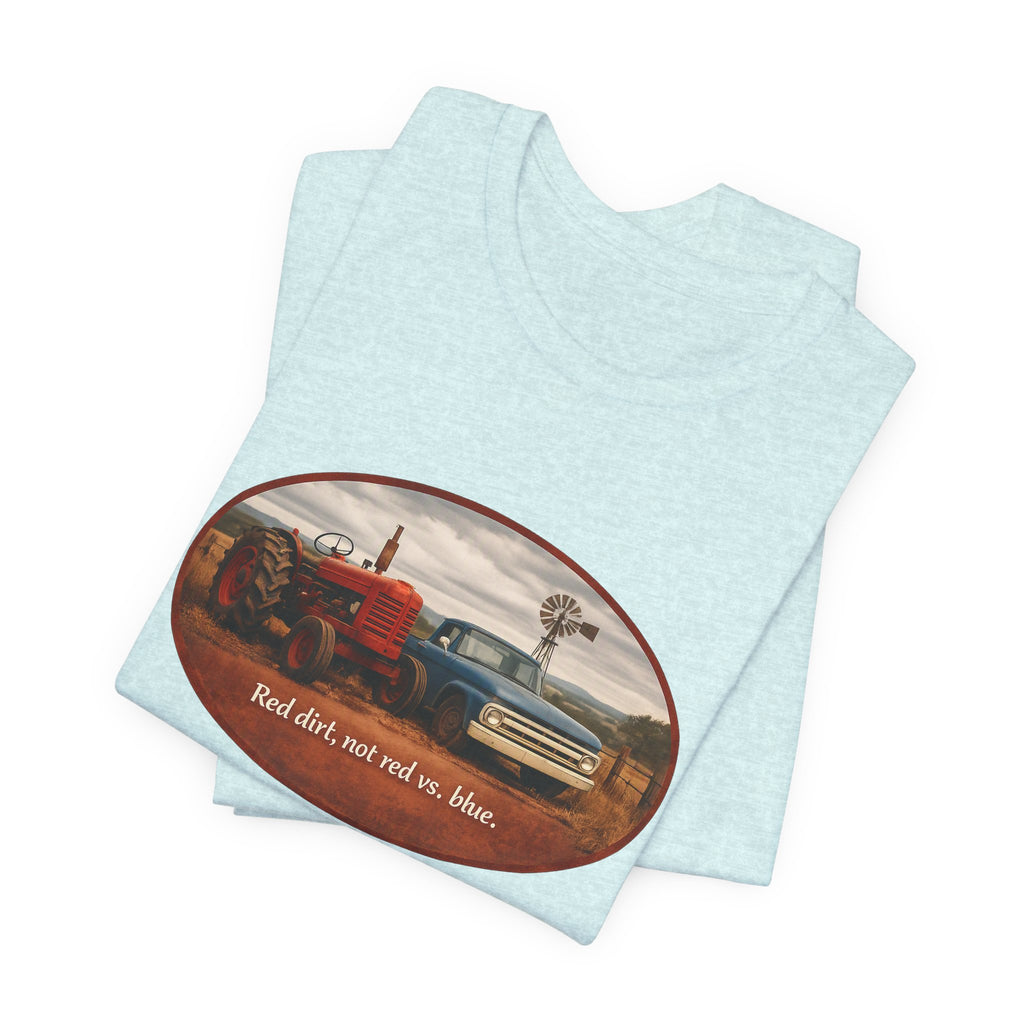 Vintage Farm Trucks Tee — "Red dirt, not red vs. blue."