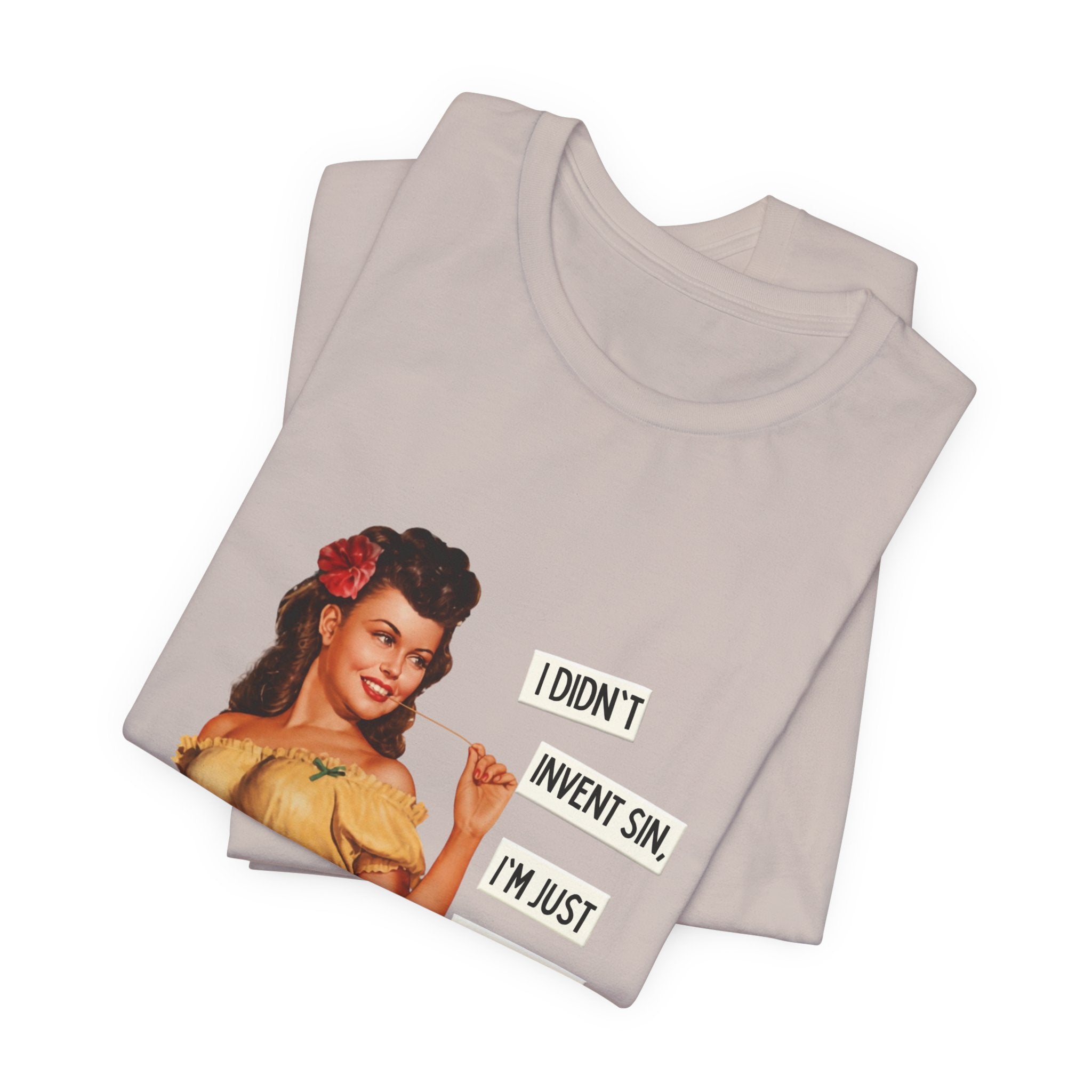 Vintage Pinup T‑Shirt — "I Didn't Invent Sin, I'm Just Trying to Perfect It"