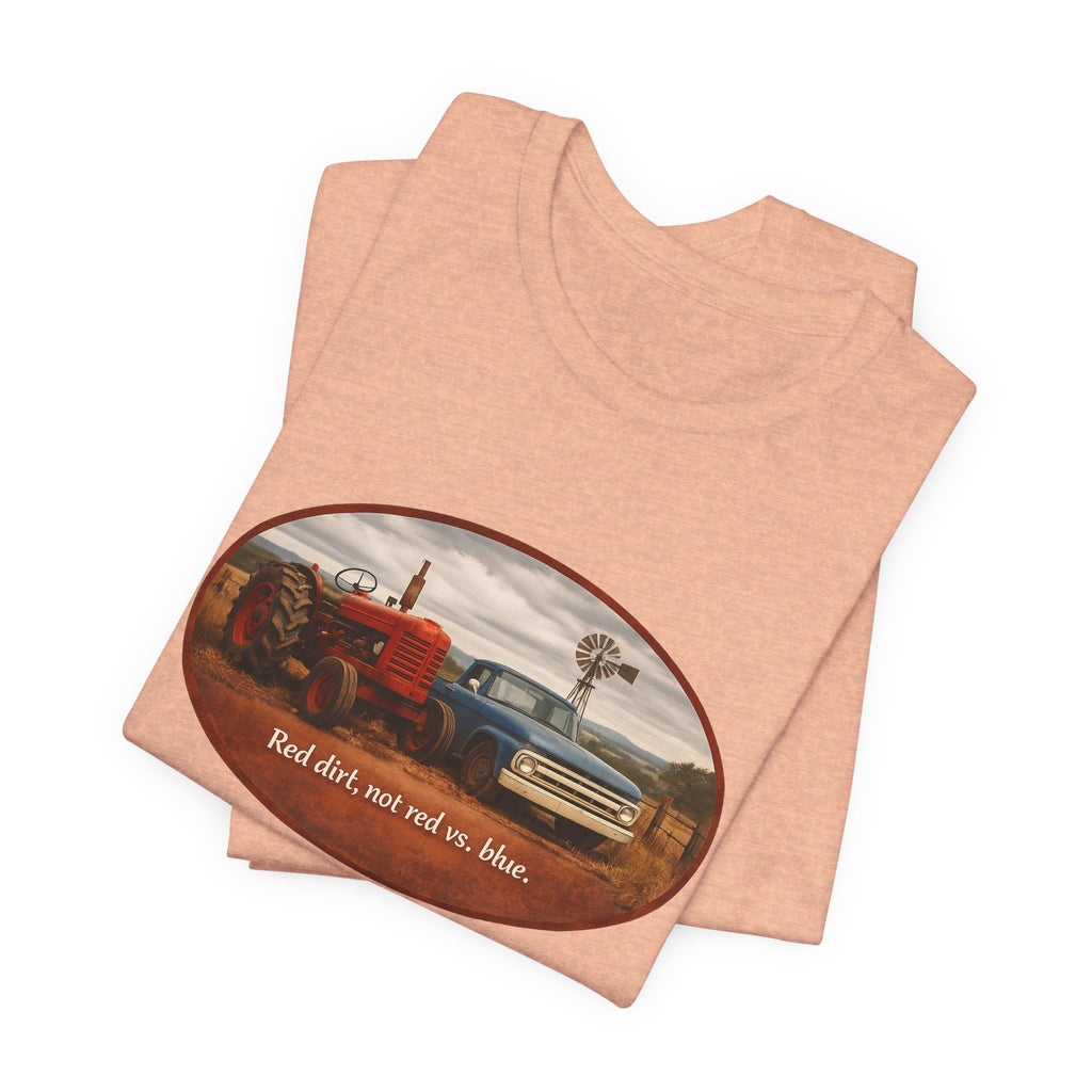 Vintage Farm Trucks Tee — "Red dirt, not red vs. blue."