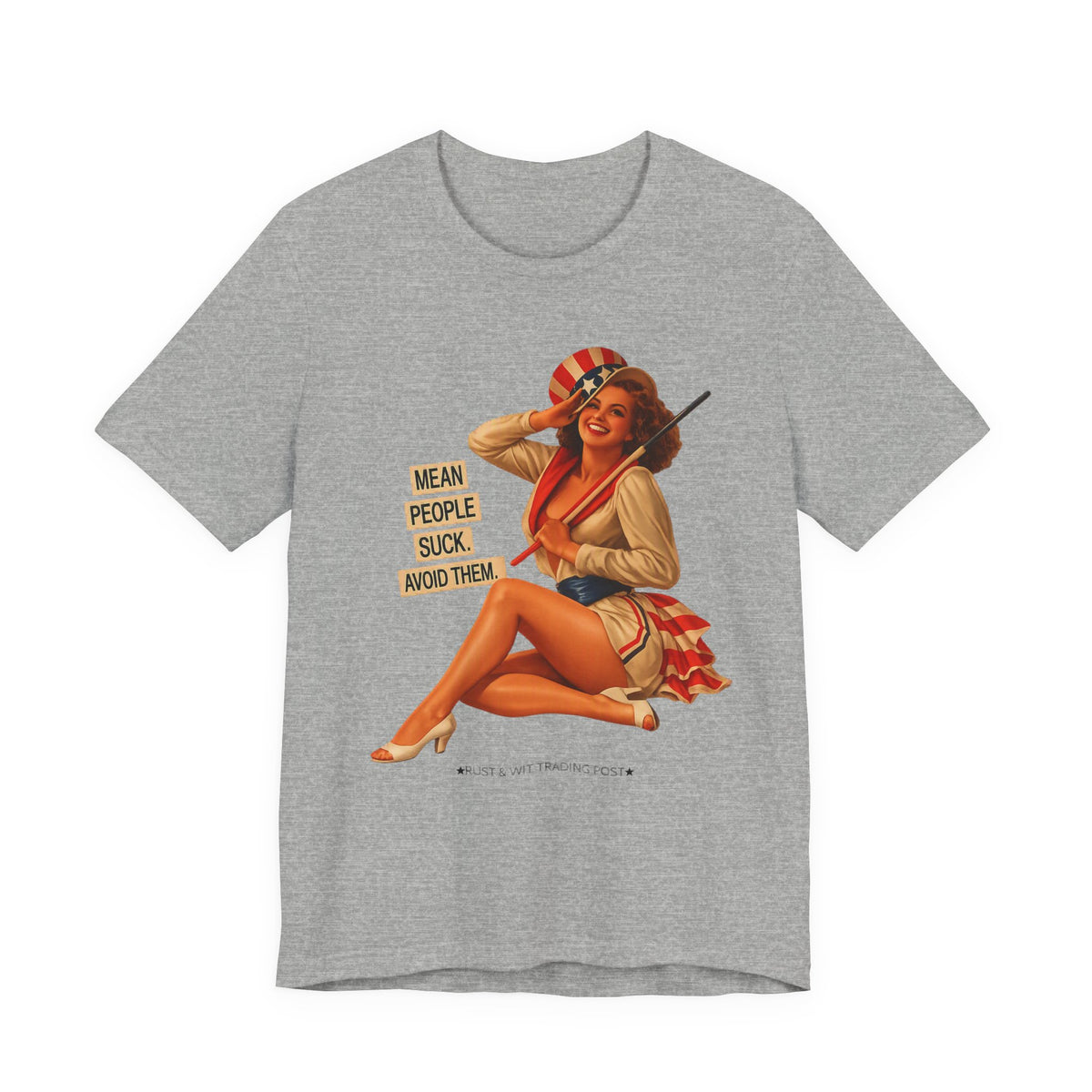Mean People Suck Avoid Them — Vintage Pinup Humor Unisex Graphic Tee