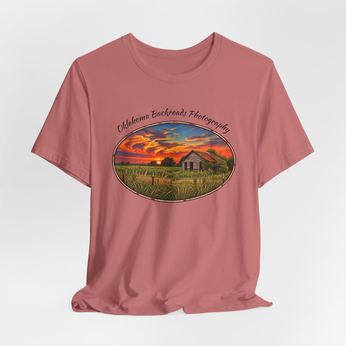 Oklahoma Backroads Photography Tee — Rustic Country Road Unisex Graphic Shirt