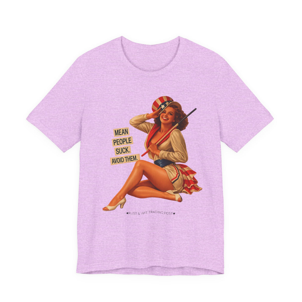 Mean People Suck Avoid Them — Vintage Pinup Humor Unisex Graphic Tee