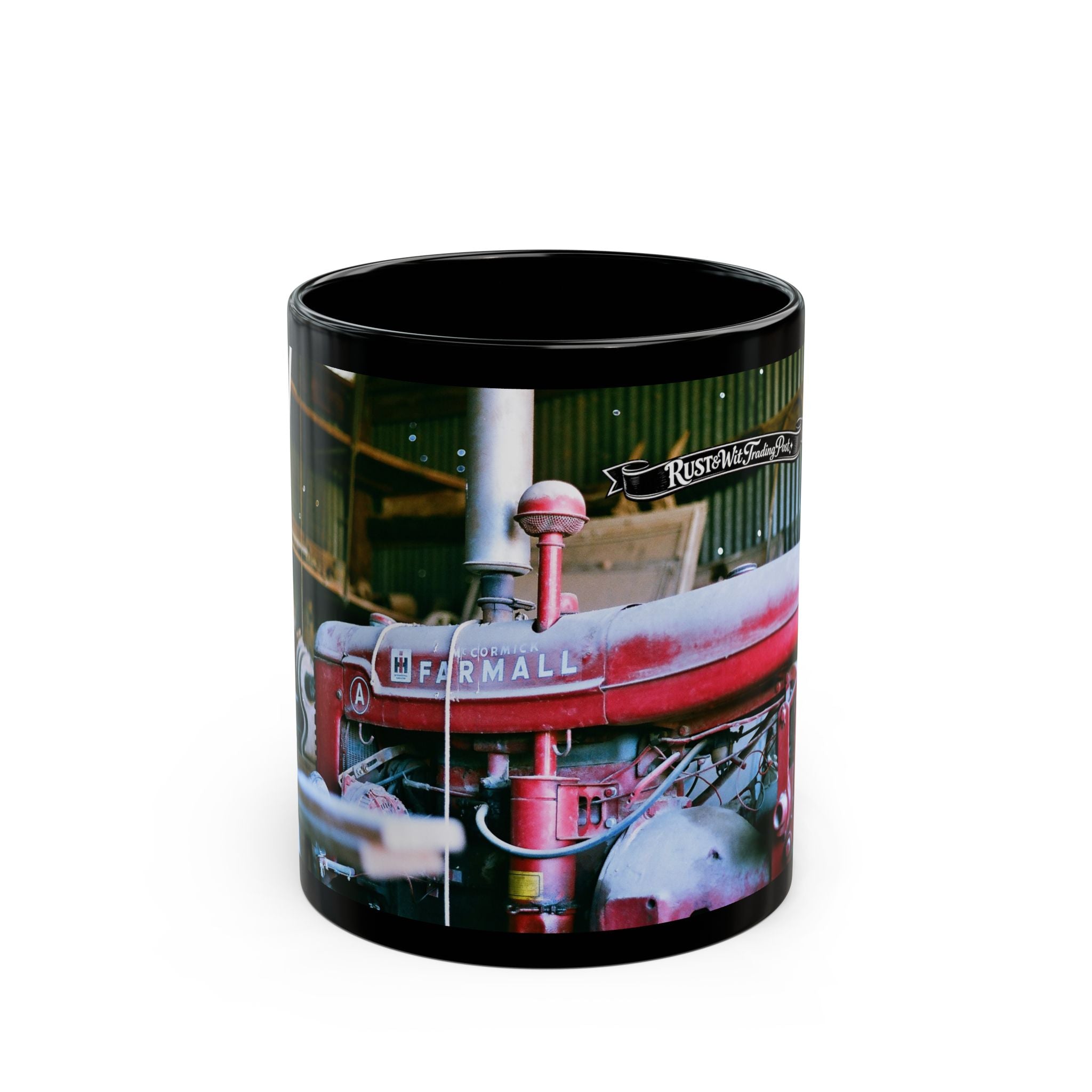 Vintage Farmall Tractor Mug | Black Coffee Mug, Rustic Farm Decor