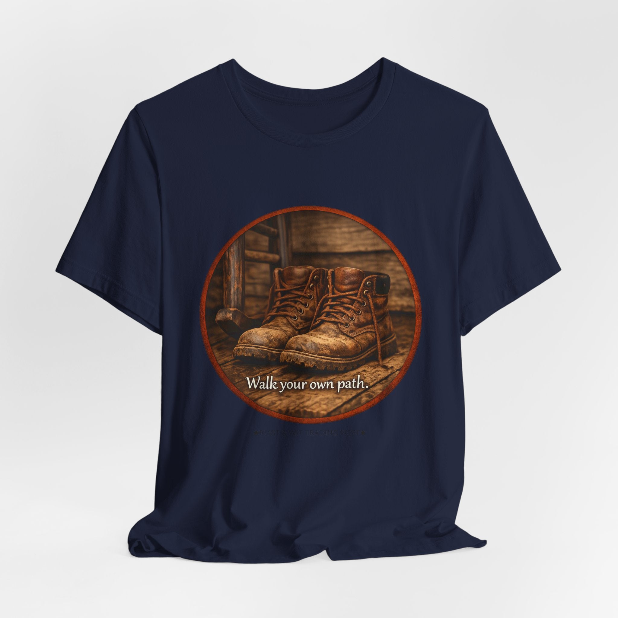 Vintage Boots Graphic Tee — "Walk Your Own Path" Inspirational T‑Shirt