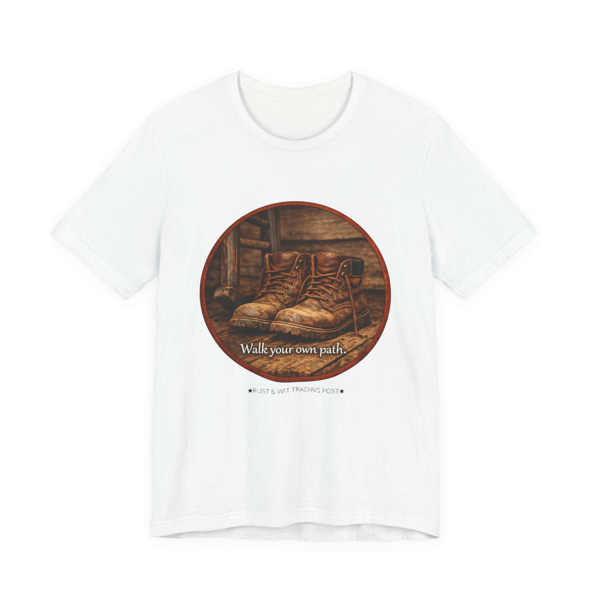 Vintage Boots Graphic Tee — "Walk Your Own Path" Inspirational T‑Shirt