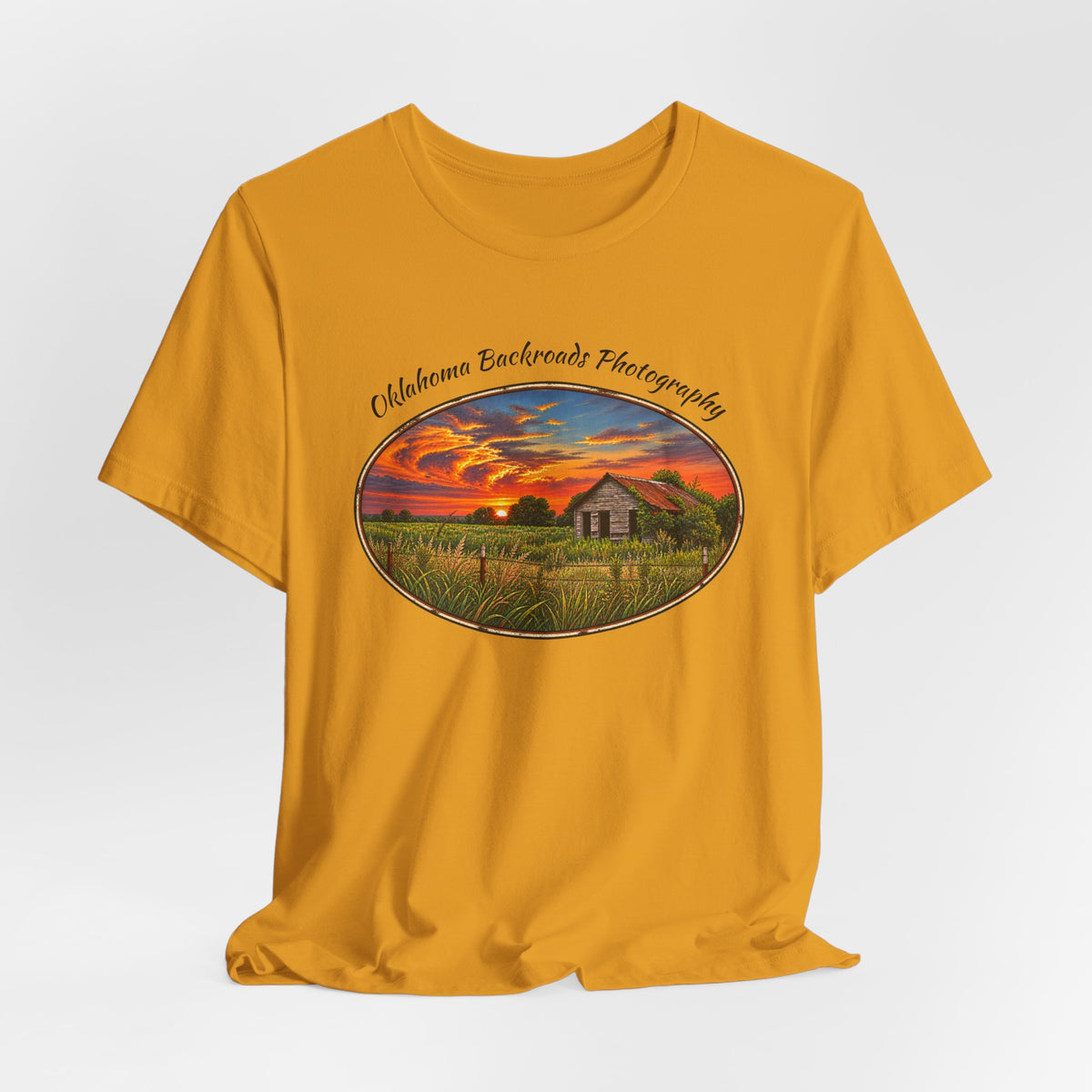 Oklahoma Backroads Photography Tee — Rustic Country Road Unisex Graphic Shirt