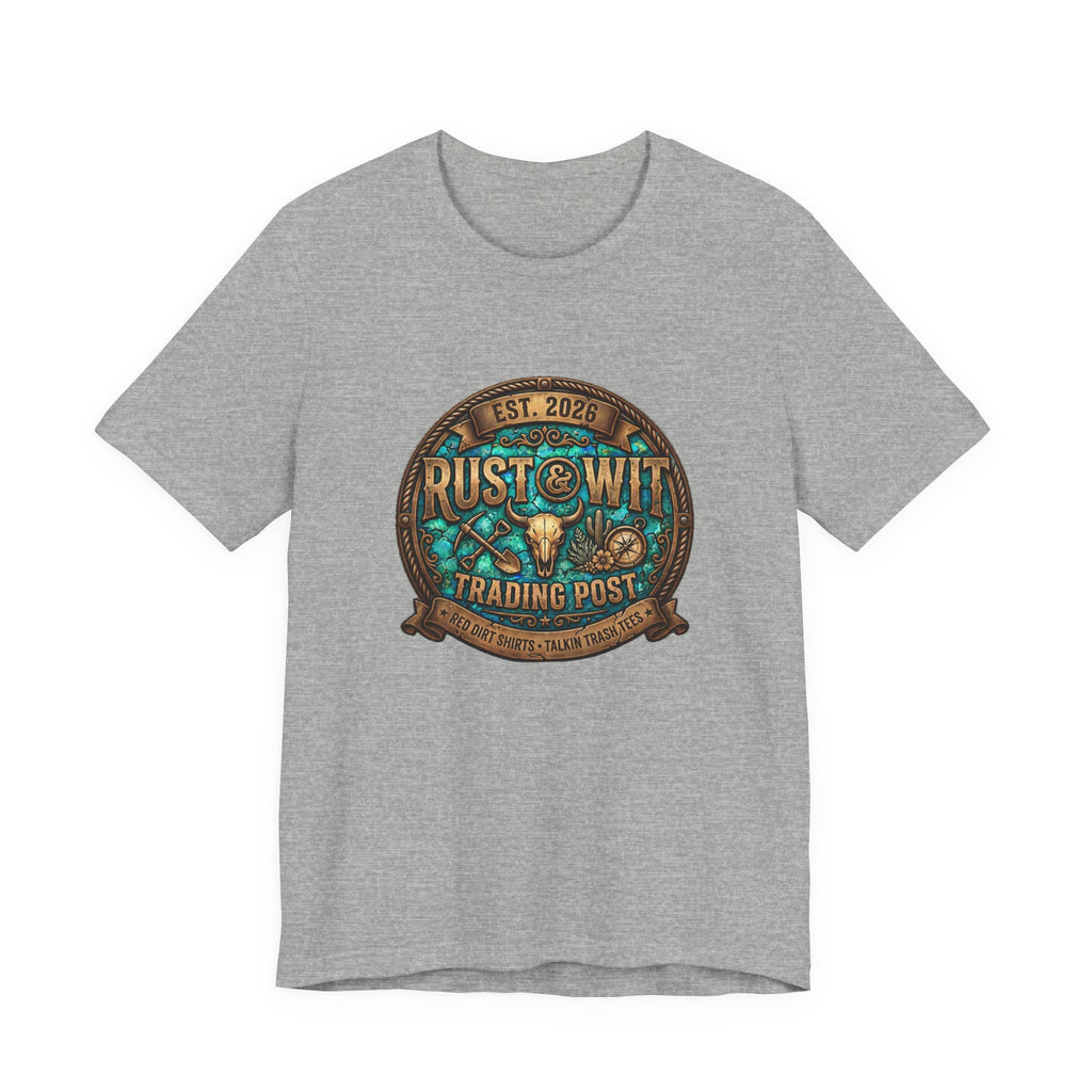 Rust & Wit Trading Post Graphic Tee — Vintage Western Badge T‑Shirt