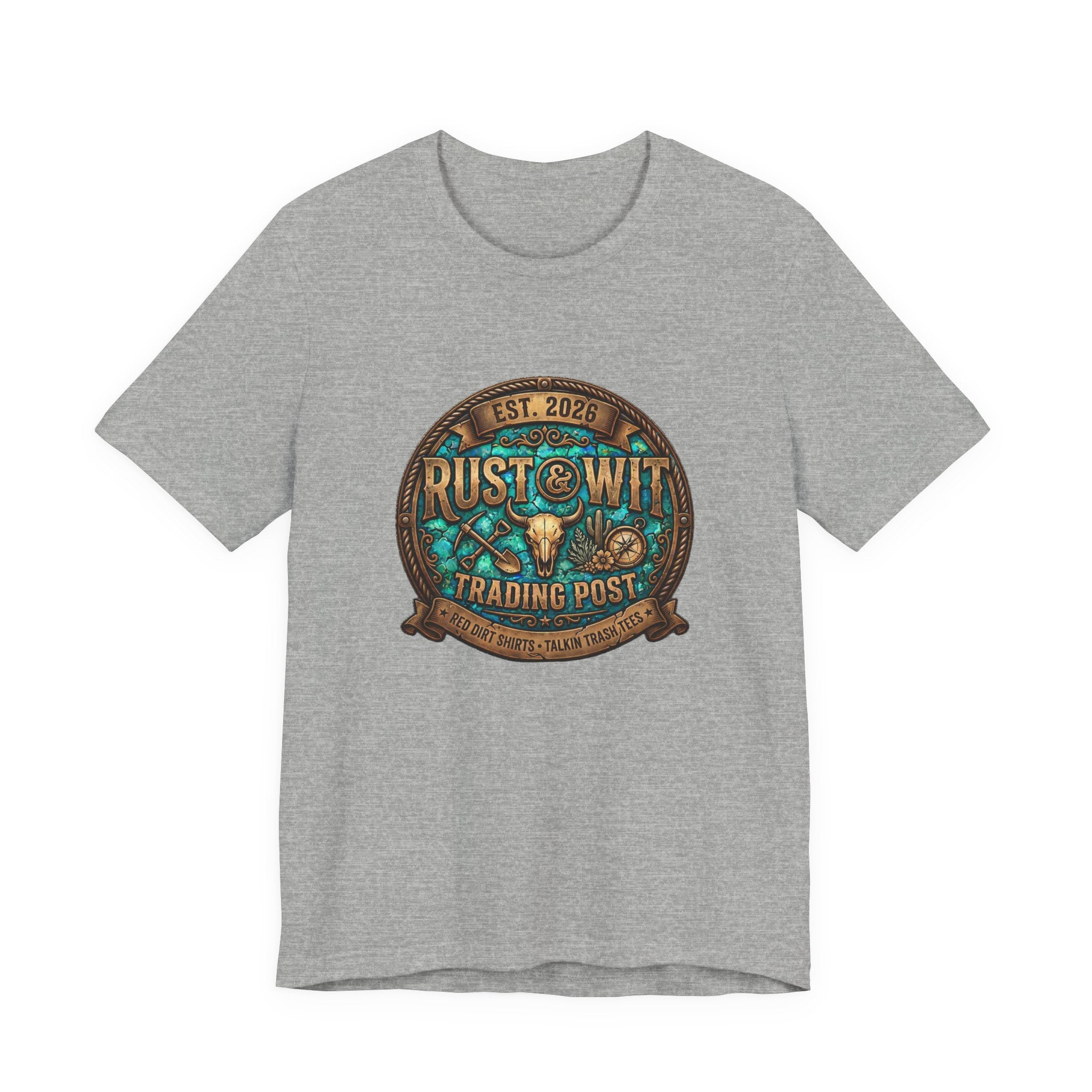 Rust & Wit Trading Post Graphic Tee — Vintage Western Badge T‑Shirt