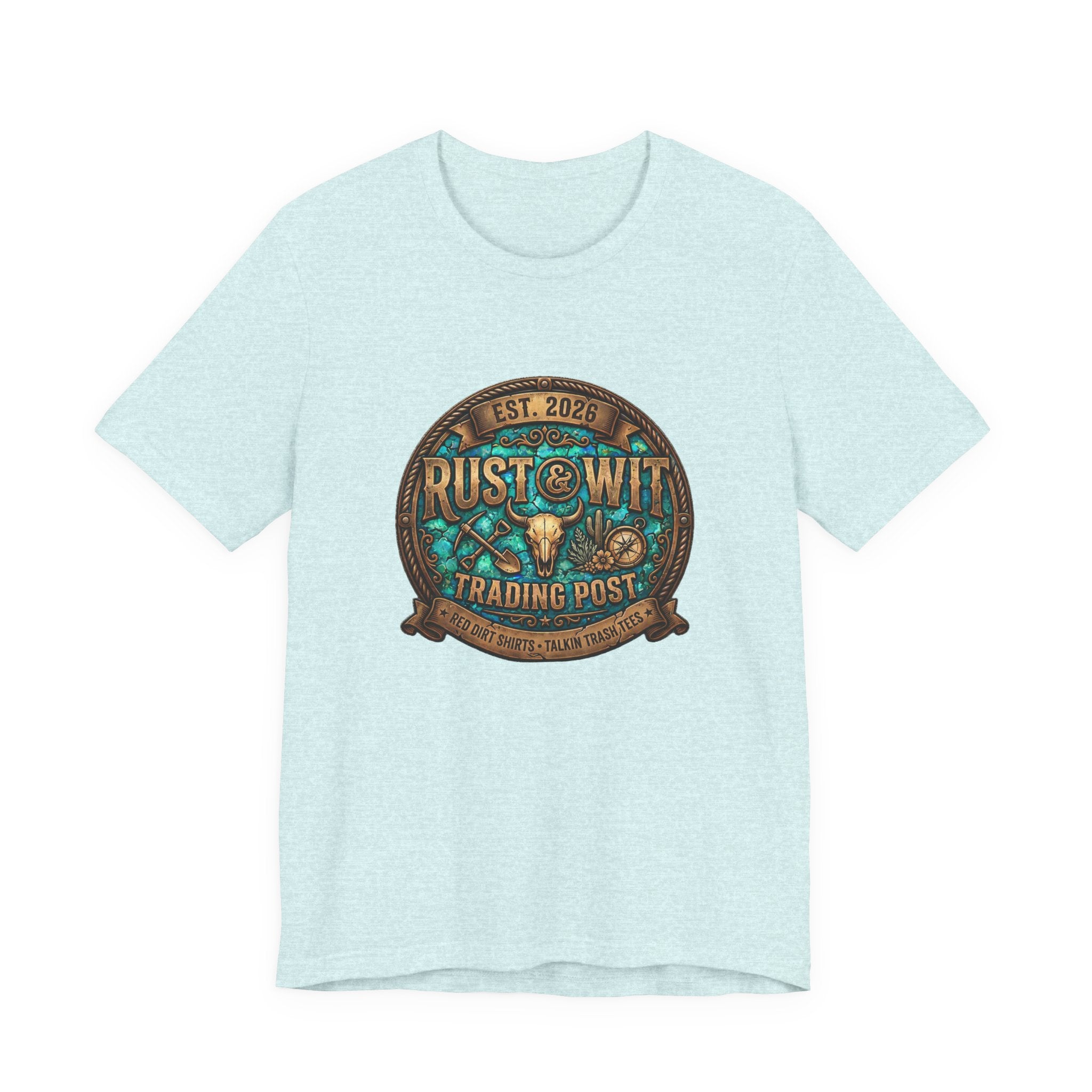 Rust & Wit Trading Post Graphic Tee — Vintage Western Badge T‑Shirt