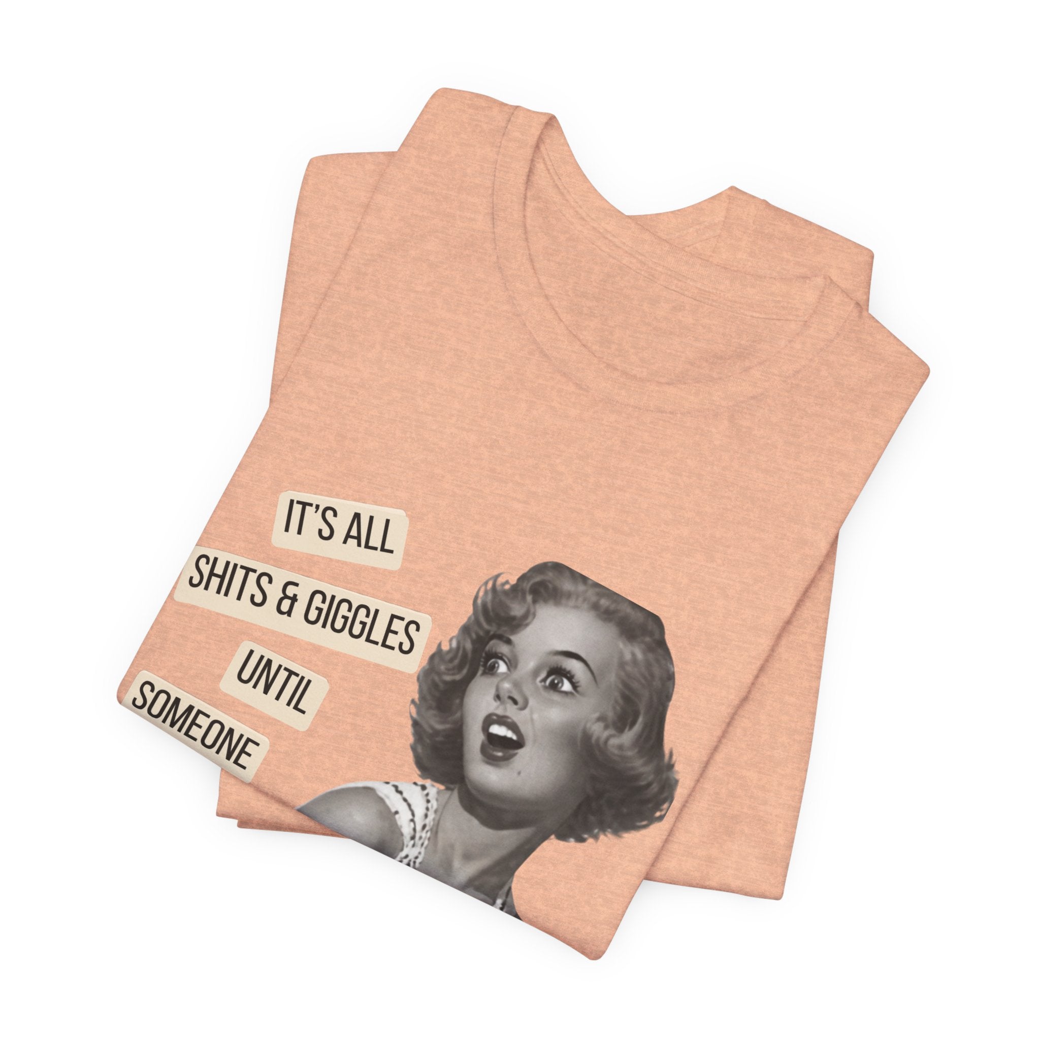 Graphic Tee — Retro Pin-Up 'It's All Shits & Giggles' Funny Vintage Shirt