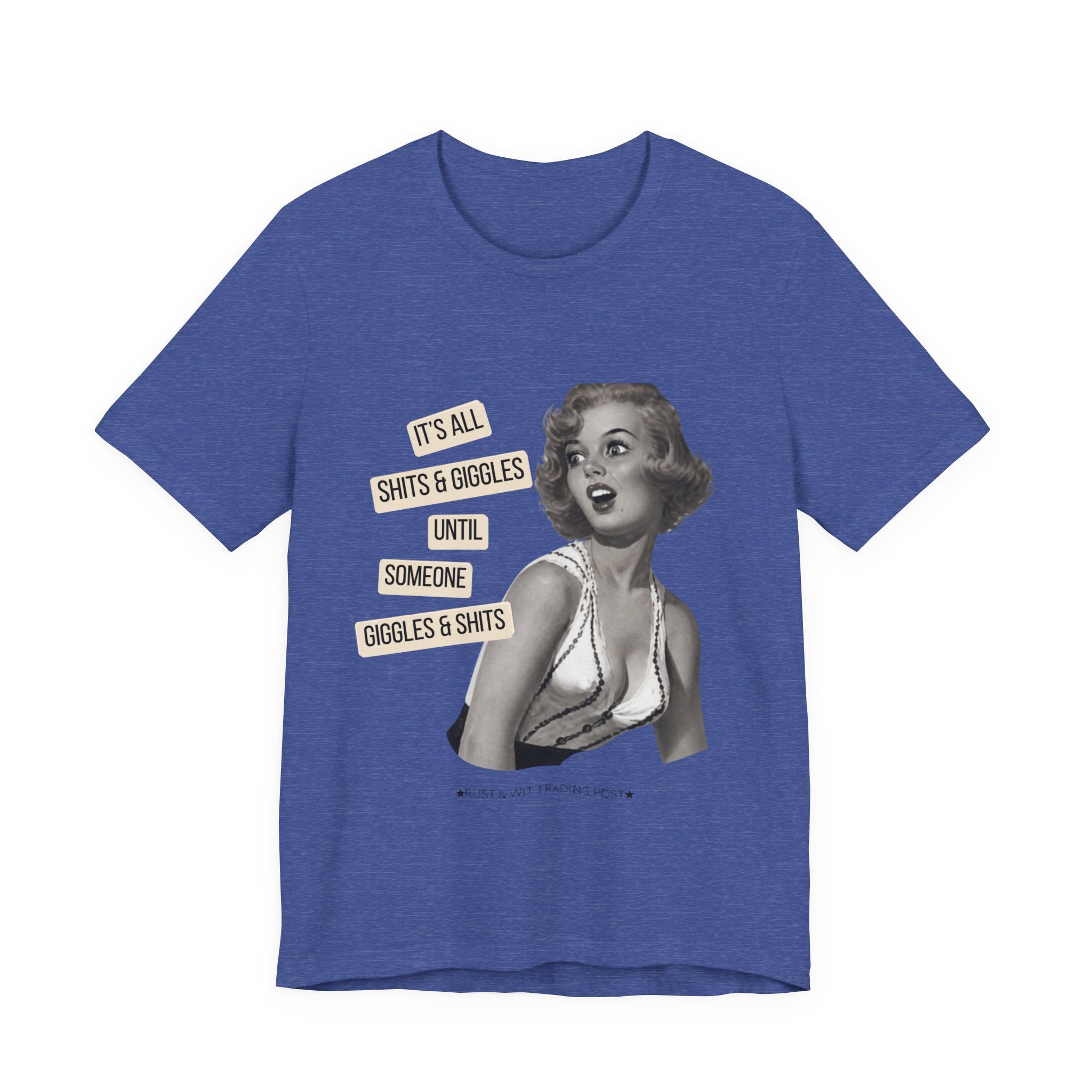 Graphic Tee — Retro Pin-Up 'It's All Shits & Giggles' Funny Vintage Shirt